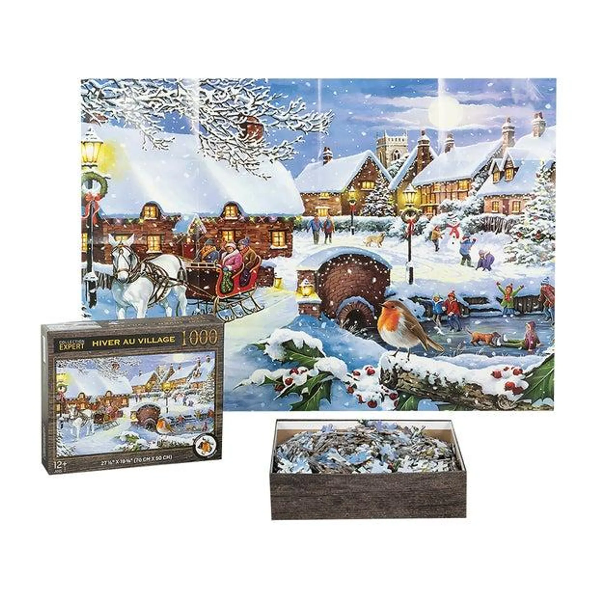 Casse-tête hiver au village (1 000 morceaux)