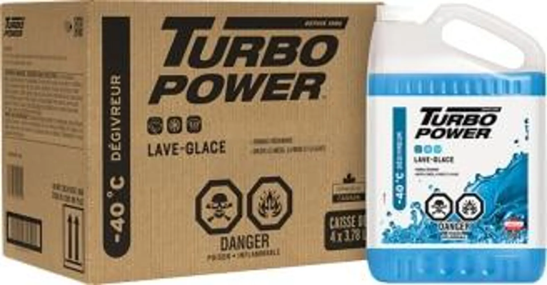 Liquide lave-glace Turbo Power toutes saisons, paquet de 4