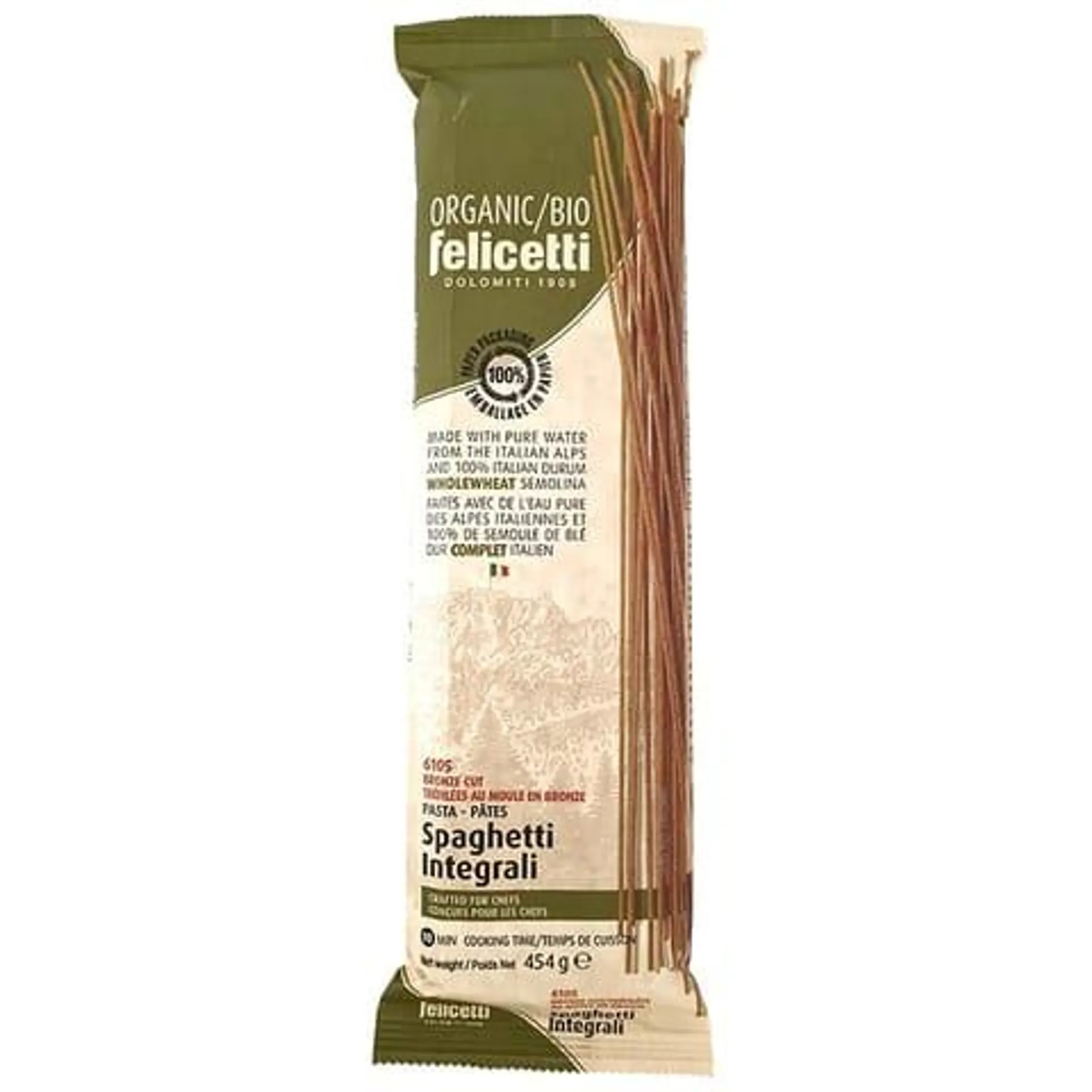 Pâtes de blé dur complet biologiques - Spaghetti no 6105