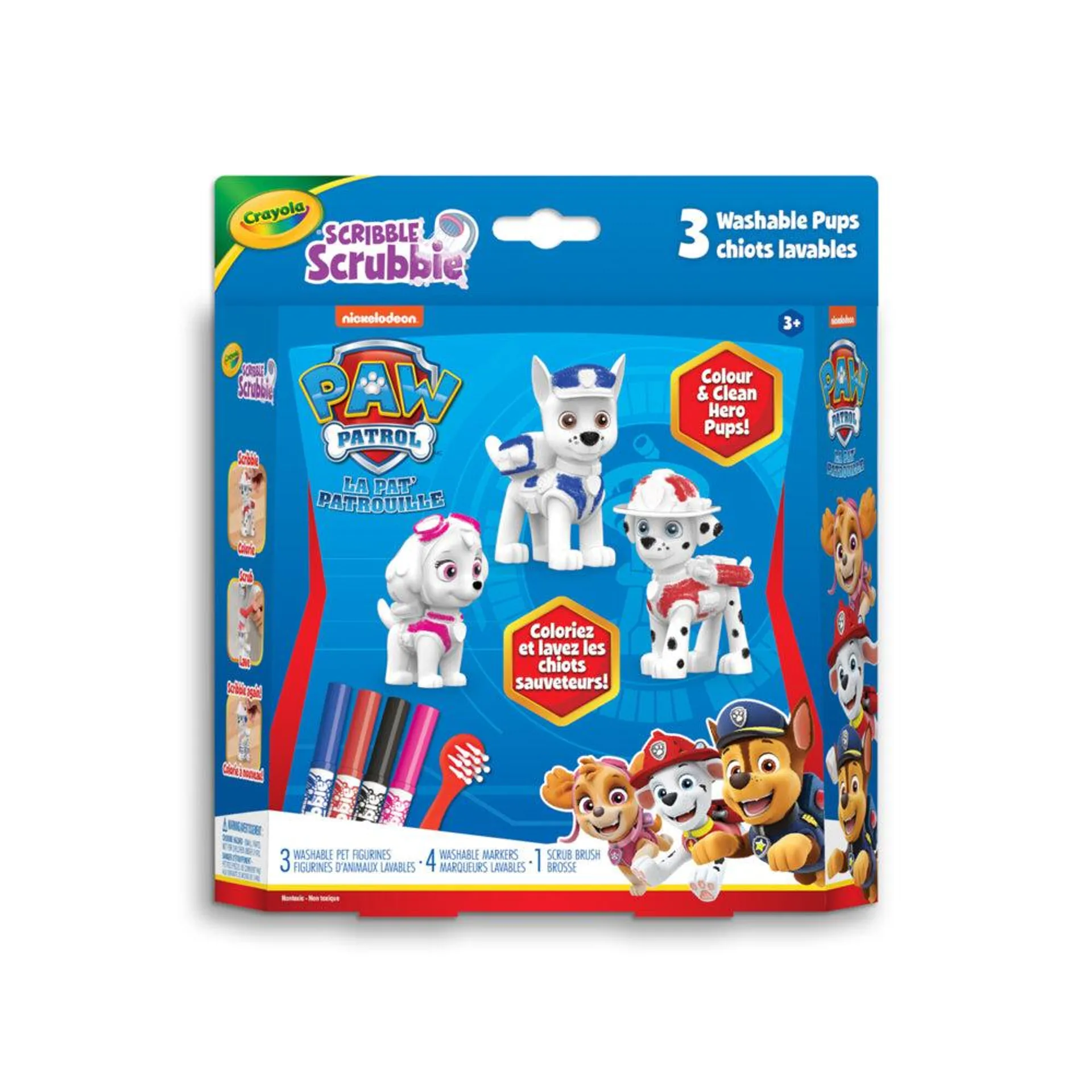 Crayola - Animaux Scribble Scrubbie Pat’Patrouille, 3 pièces