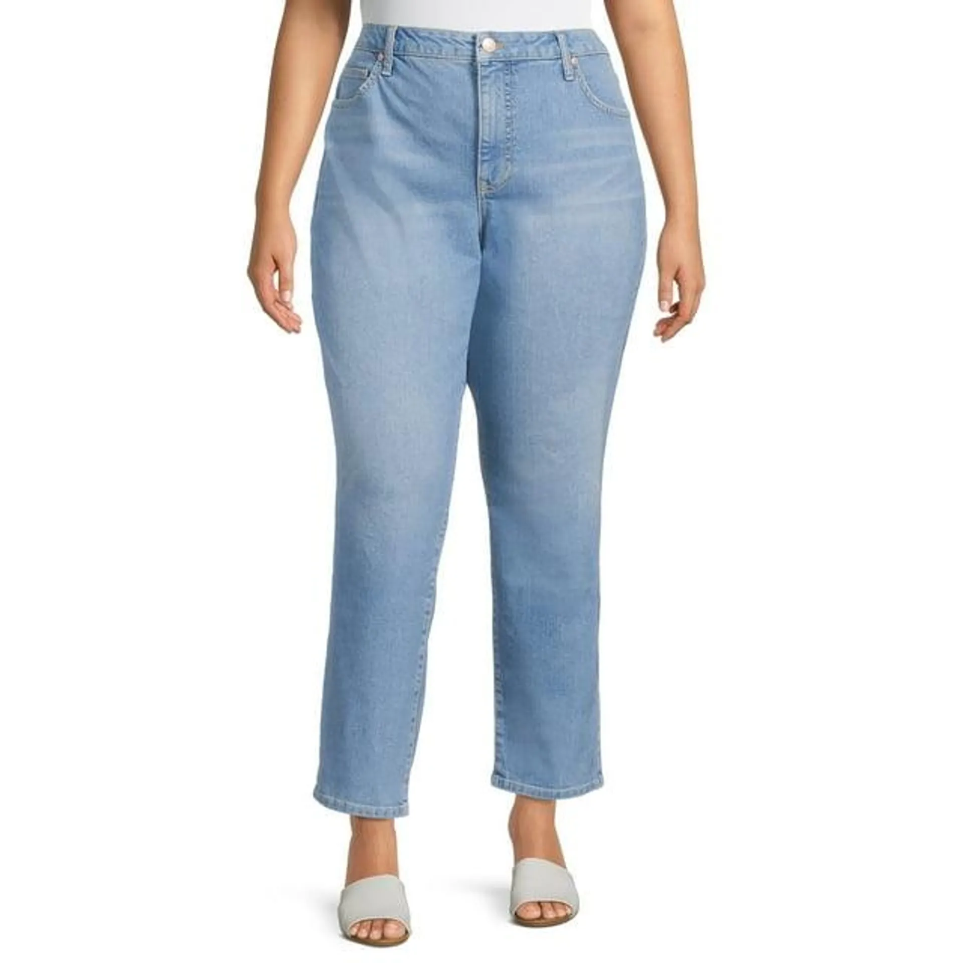 Terra & Sky Women's Plus Size Core Straight Leg Jeans