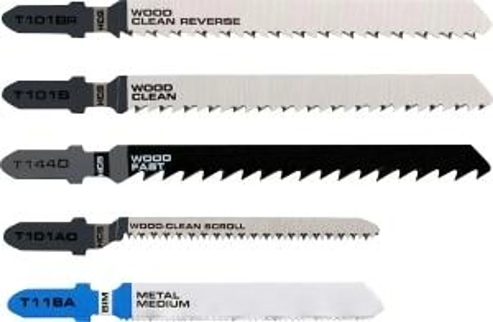 5 pc T-Shank General-Purpose Jigsaw Blade Set