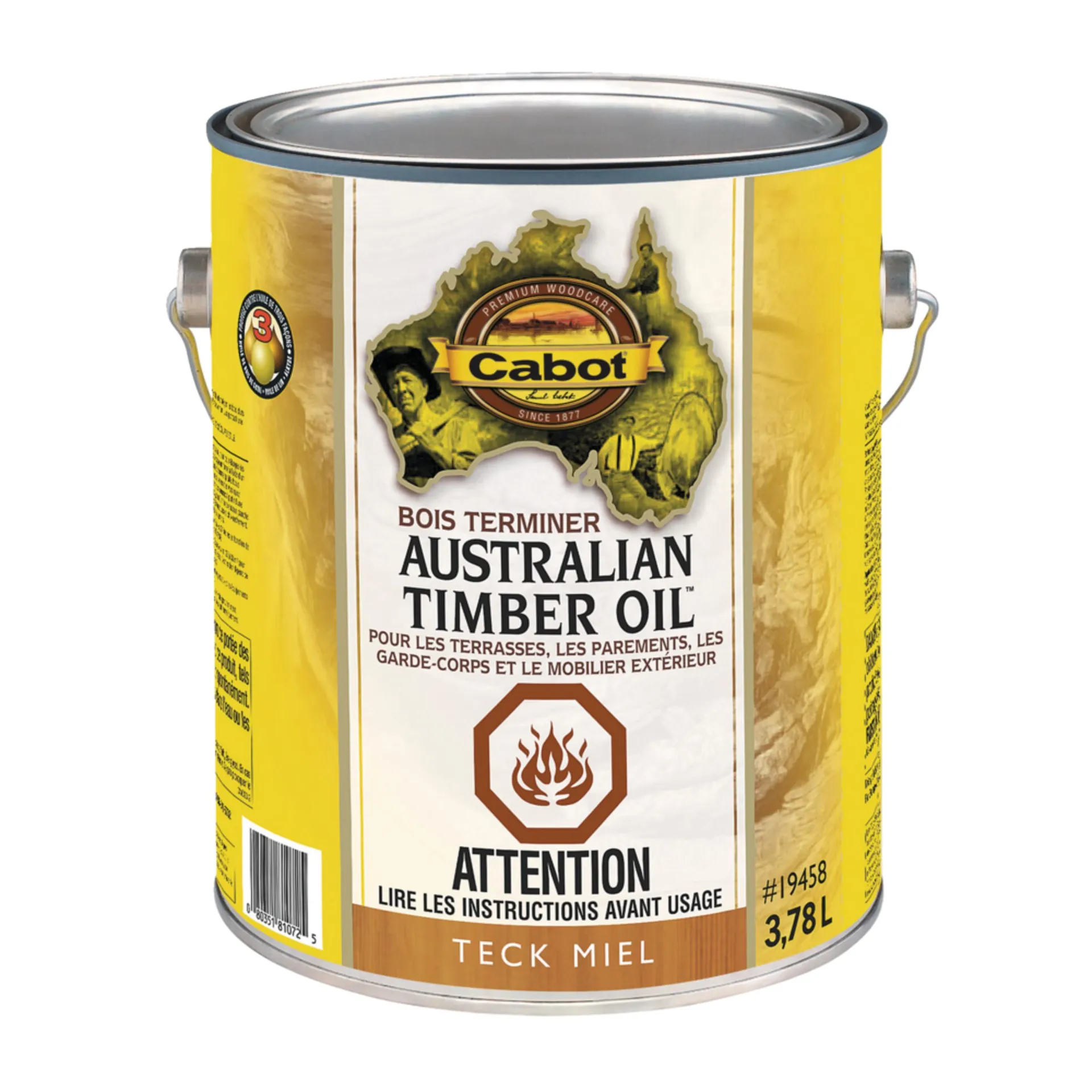 Teinture d'extérieur pour le bois Cabot Australian Timber Oil, 3,78 L/1 gallon