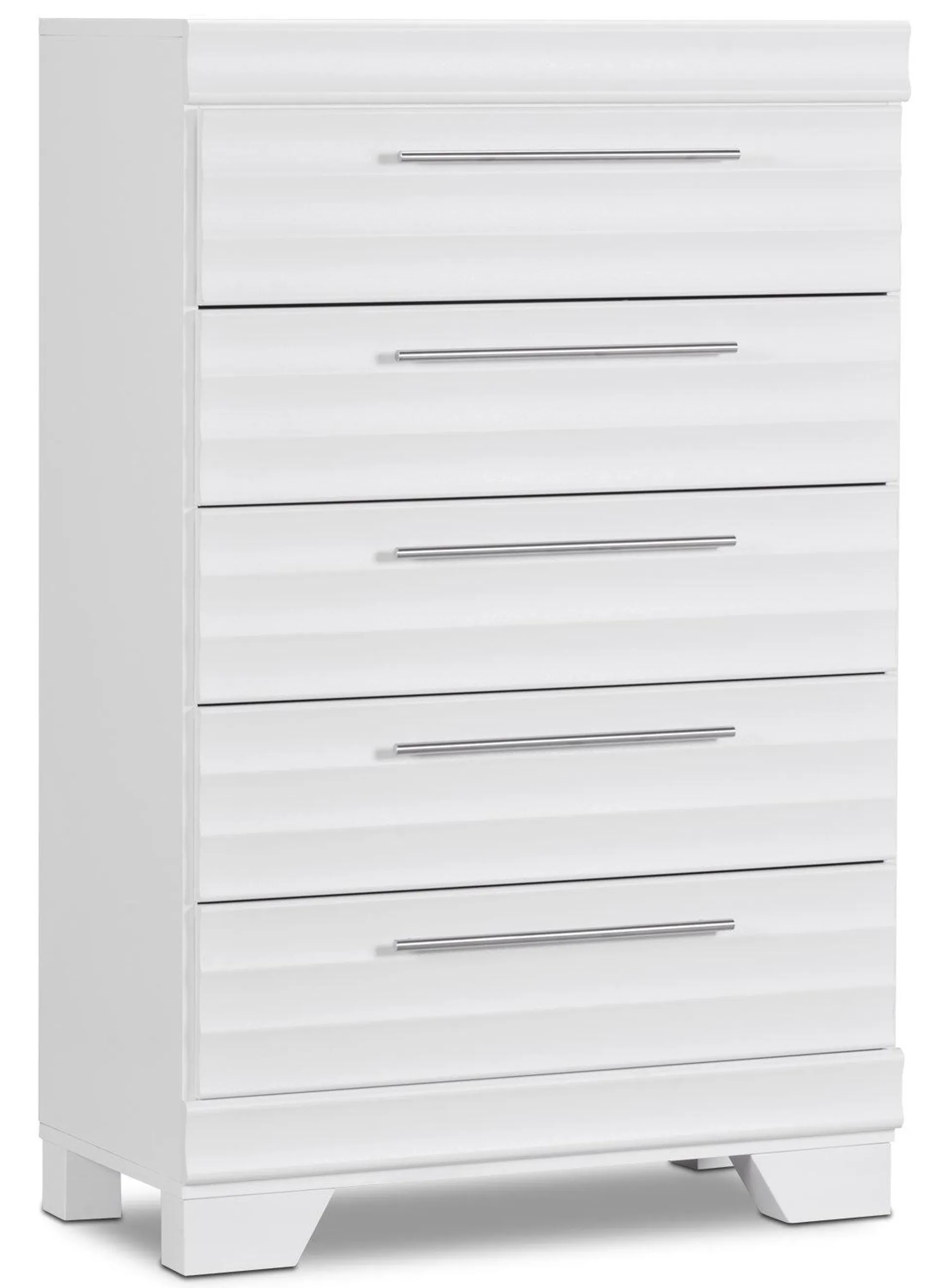 Olivia Bedroom Chest of Drawers, 5-Drawer, 31"W x 47.9"H, Made in Canada - White