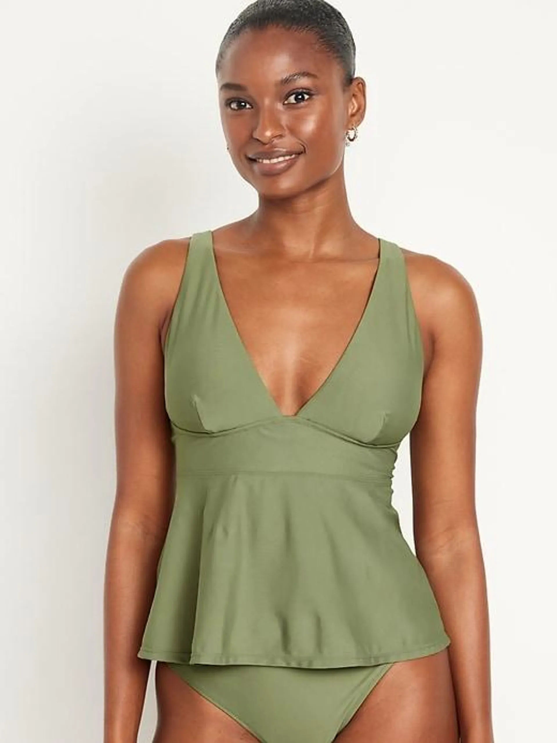 V-Neck Swing Tankini Swim Top