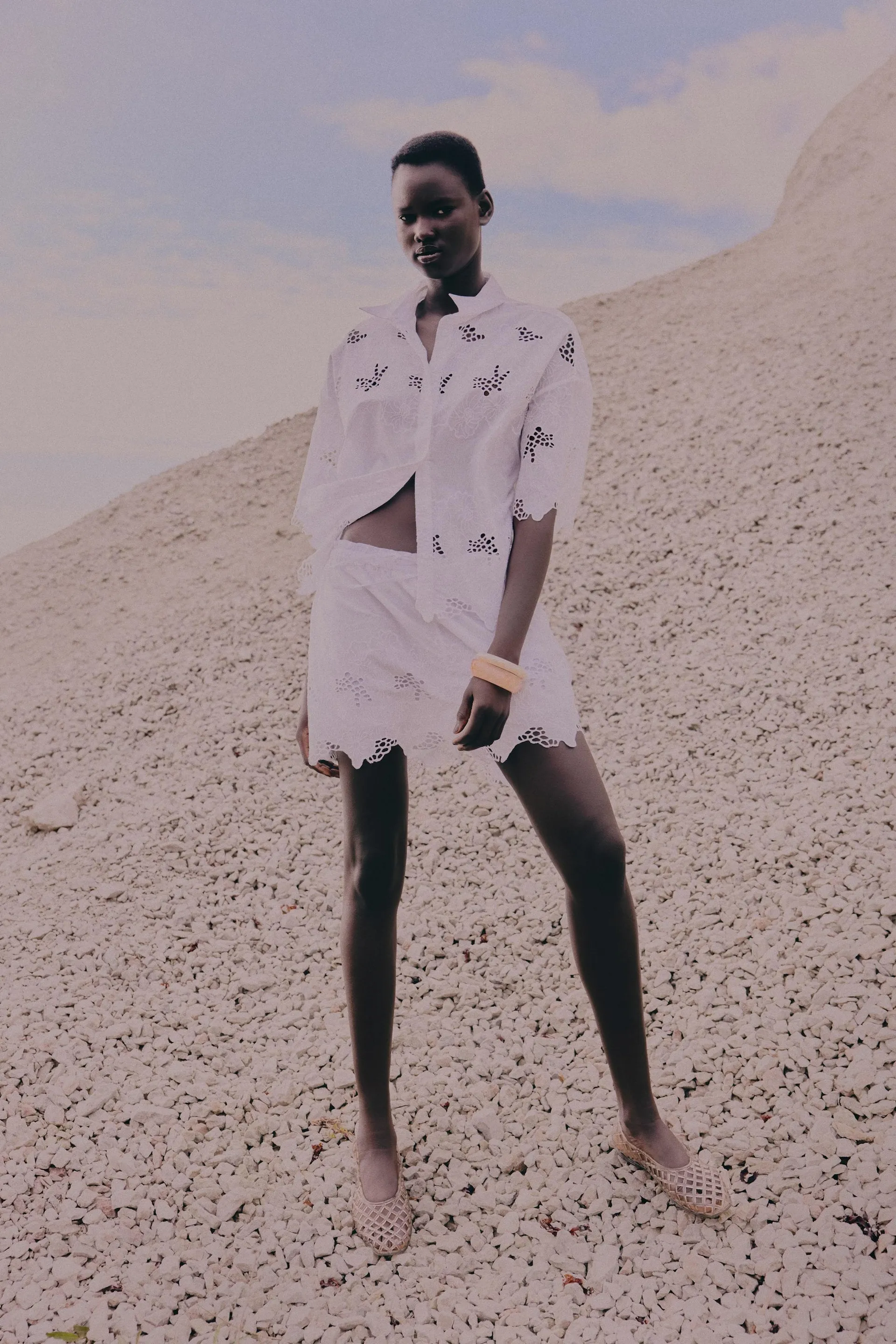Short avec broderie anglaise