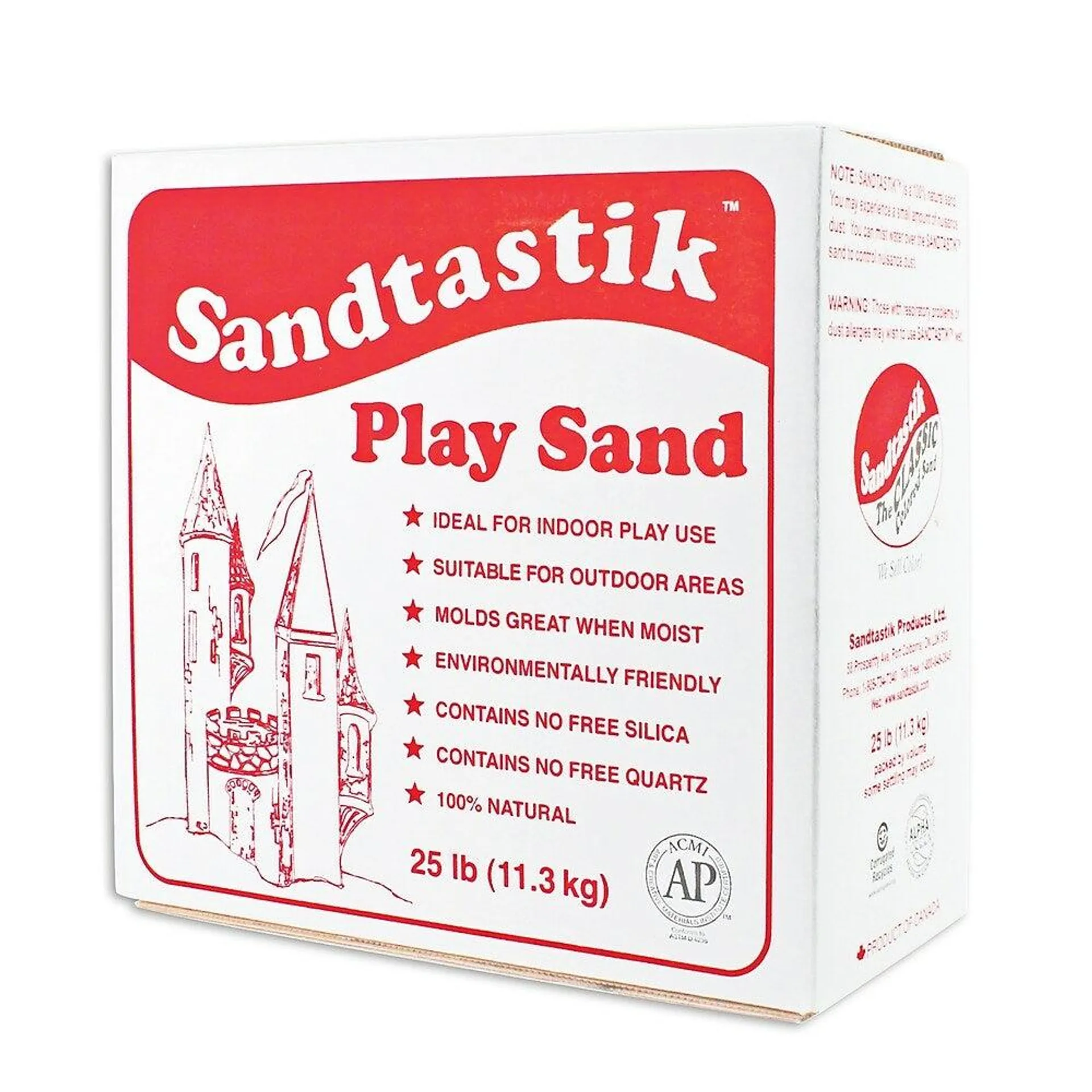 SandtastikMD – Sable de jeu, blanc naturel éclatant, 25 lb