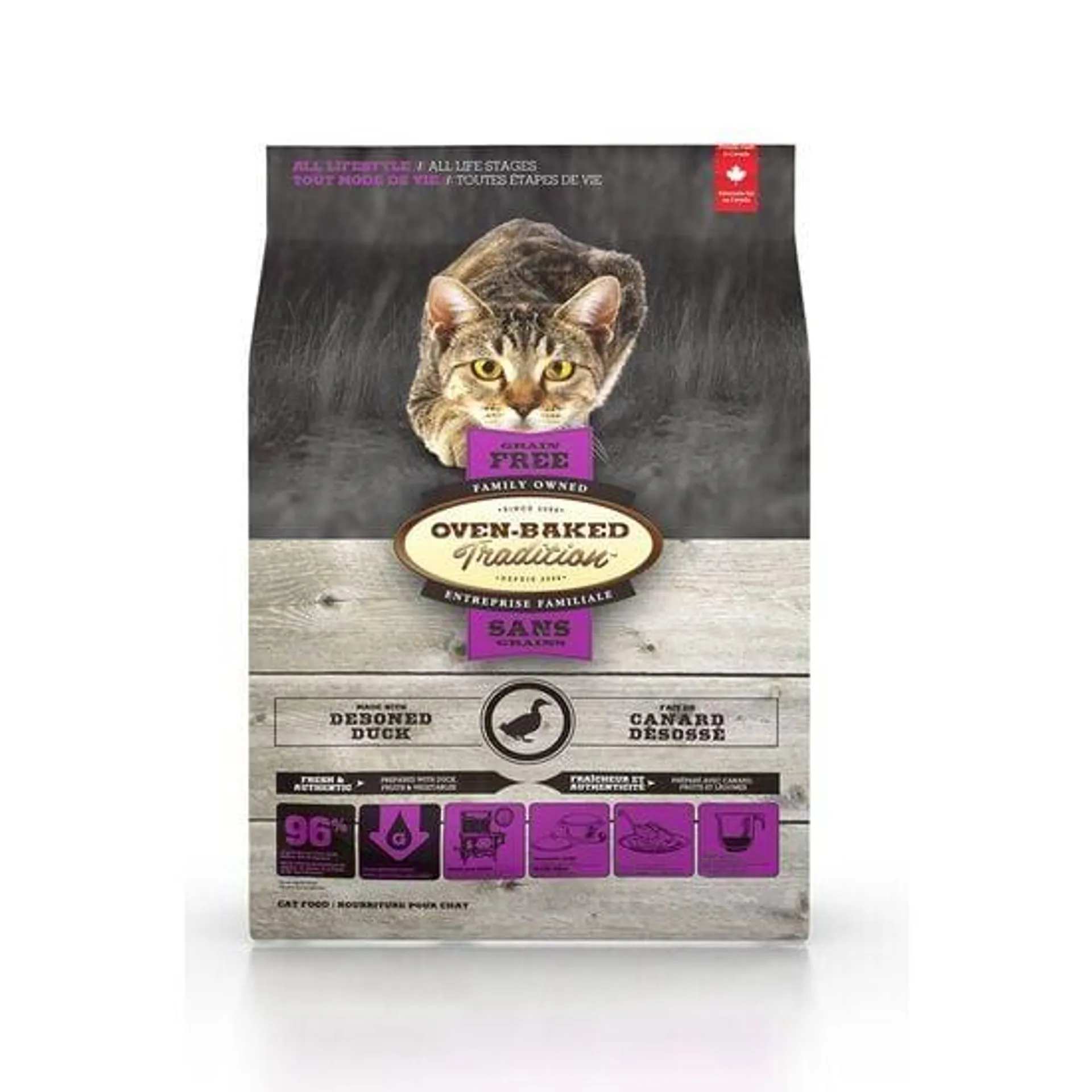 Nourriture sèche sans grains au canard pour chats, 4,54 kg