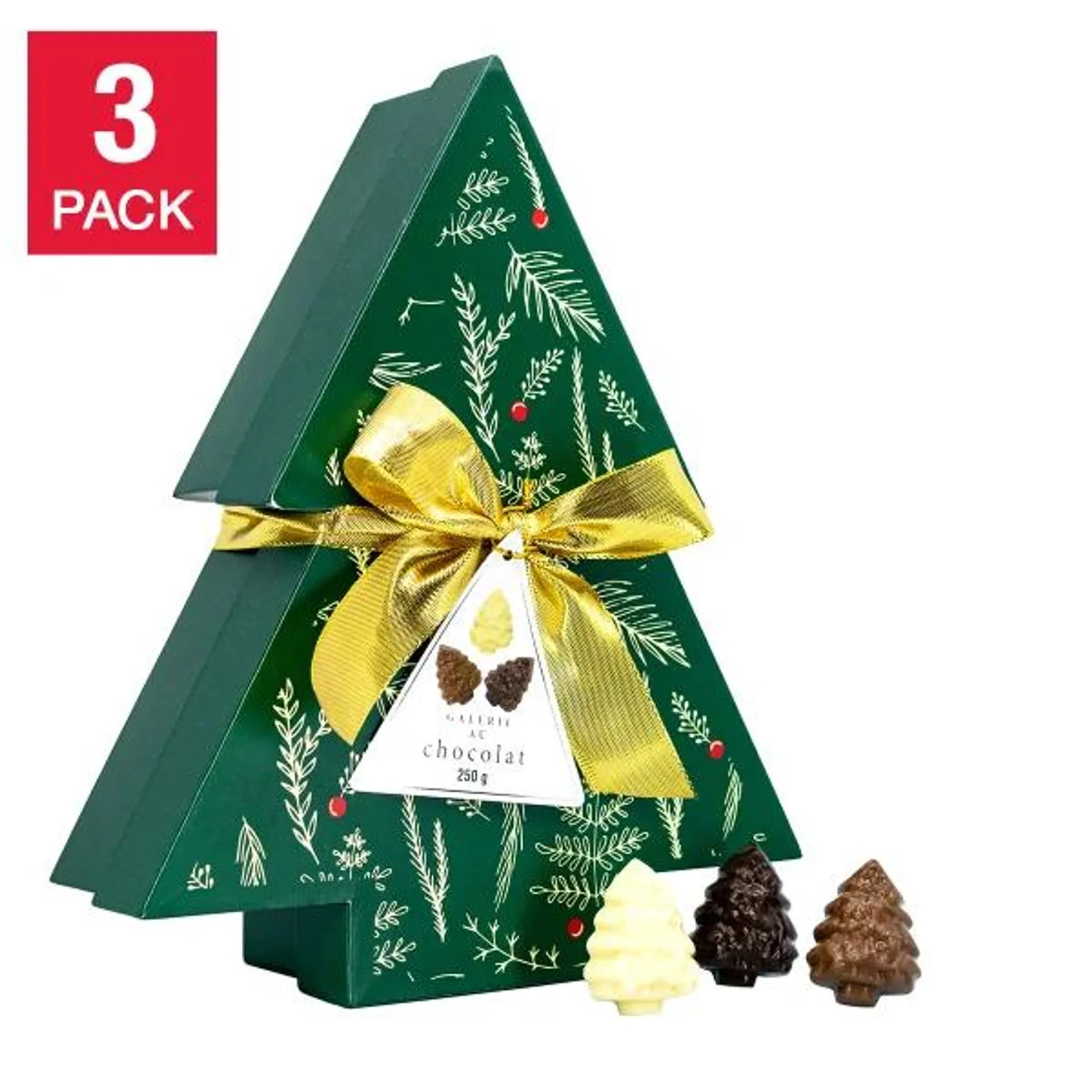 Galerie au Chocolat, Holiday Tree, 3 × 250 g