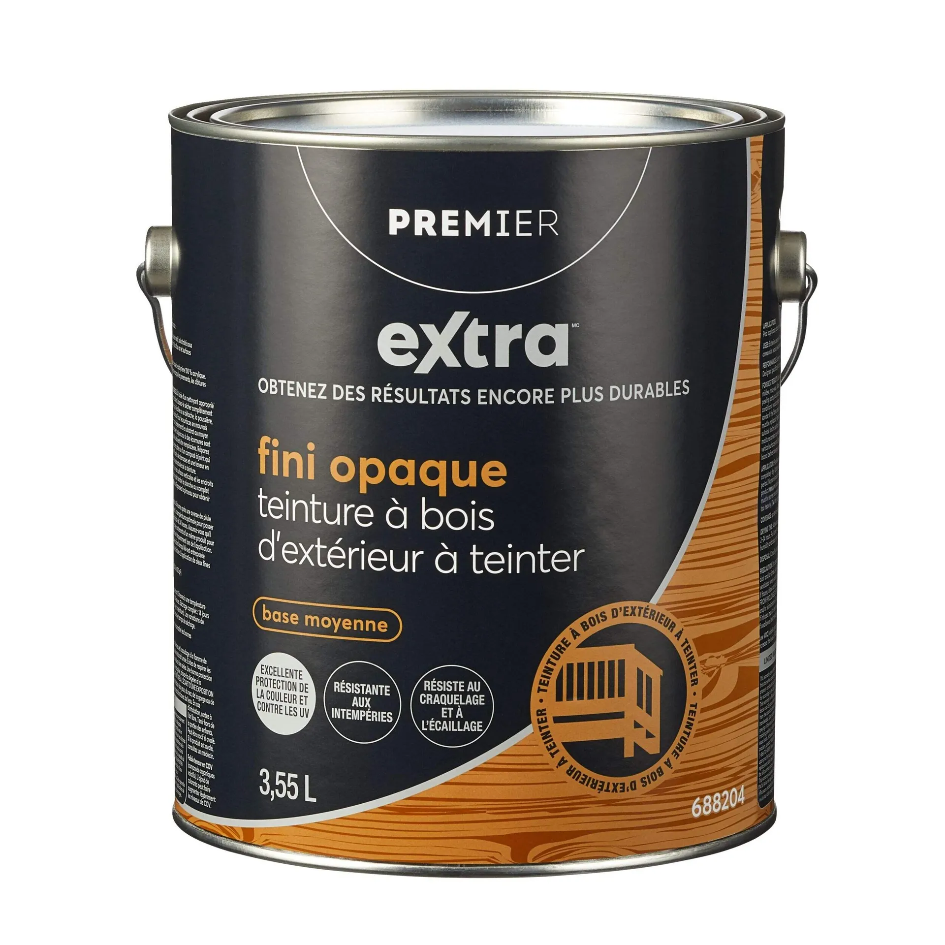 Teinture d'extérieur à teinter pour bois Premier Extra, opaque, base moyenne, 3,78 L/1 gallon