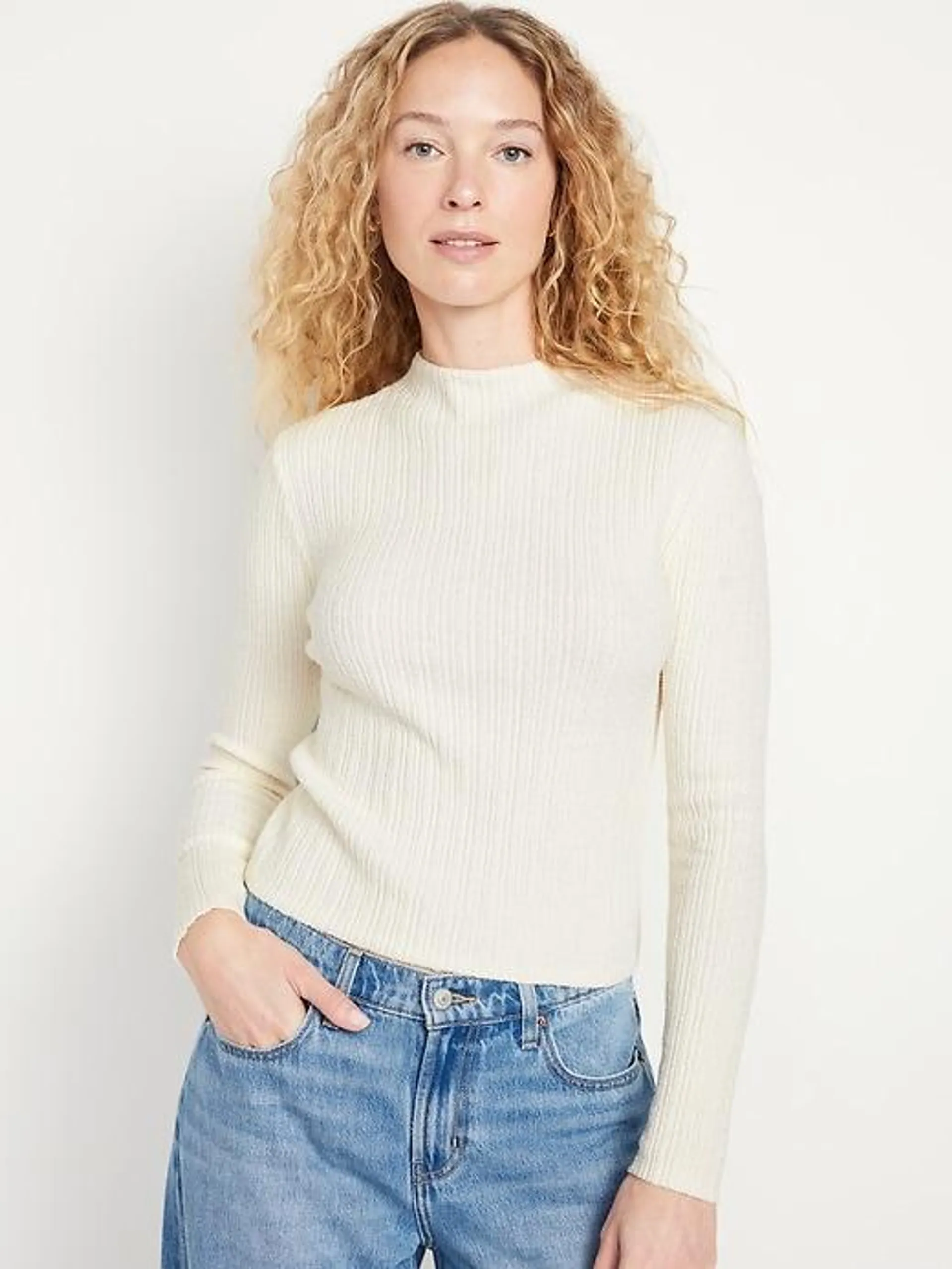 Rib-Knit Crop Sweater