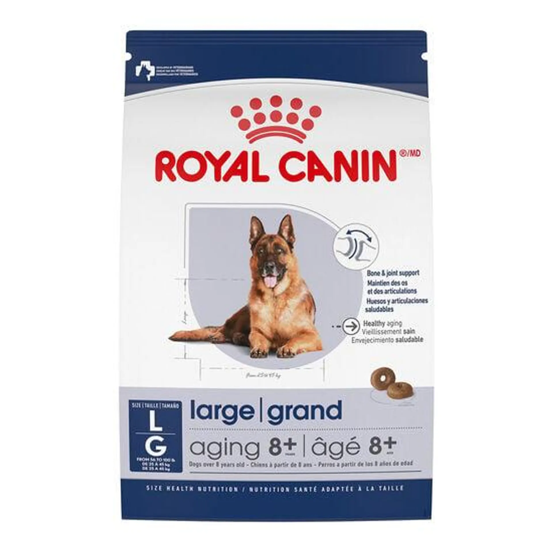 Nourriture sèche pour chiens de grande race 8 ans+
