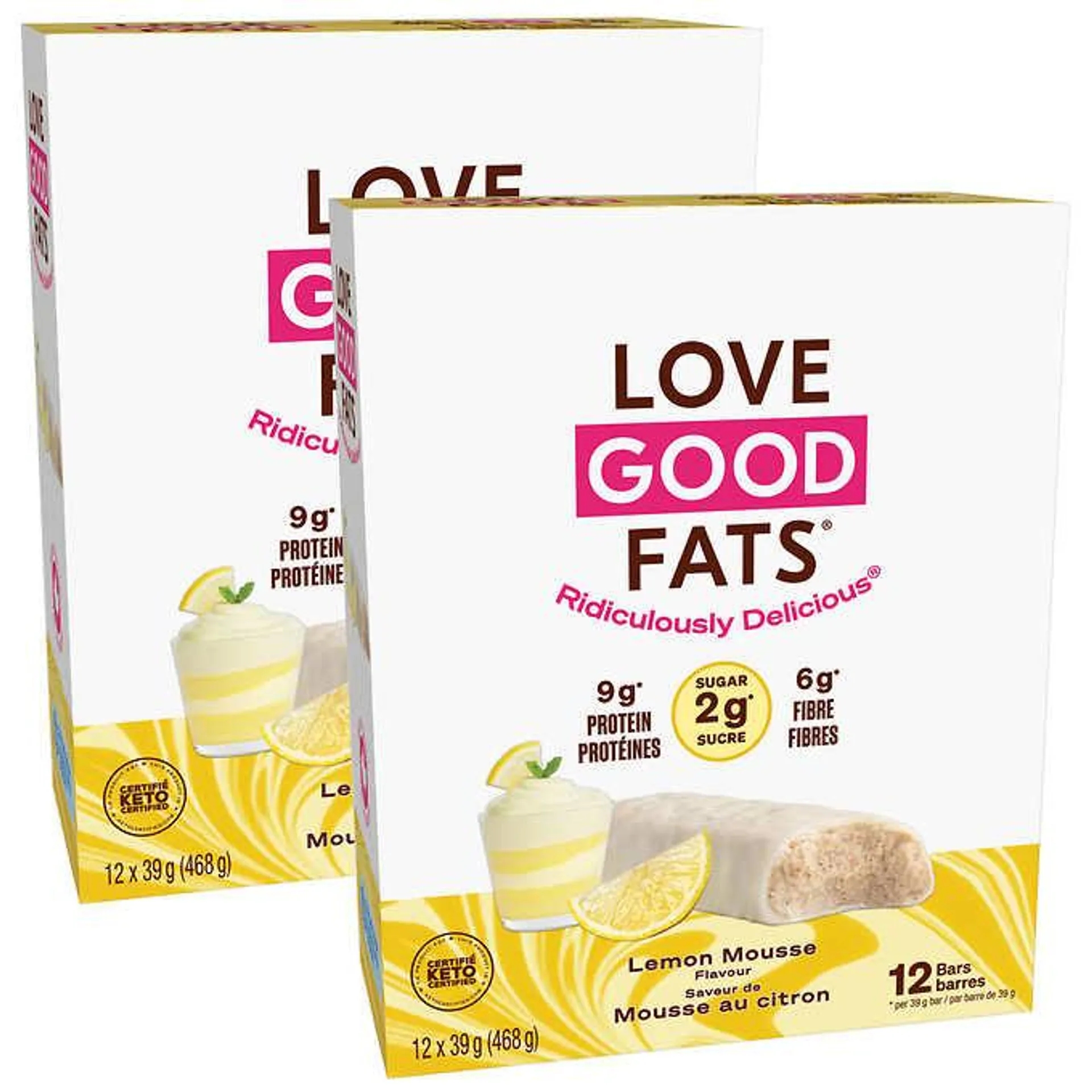 Love Good Fats Snack Bars, 2 × 468 g