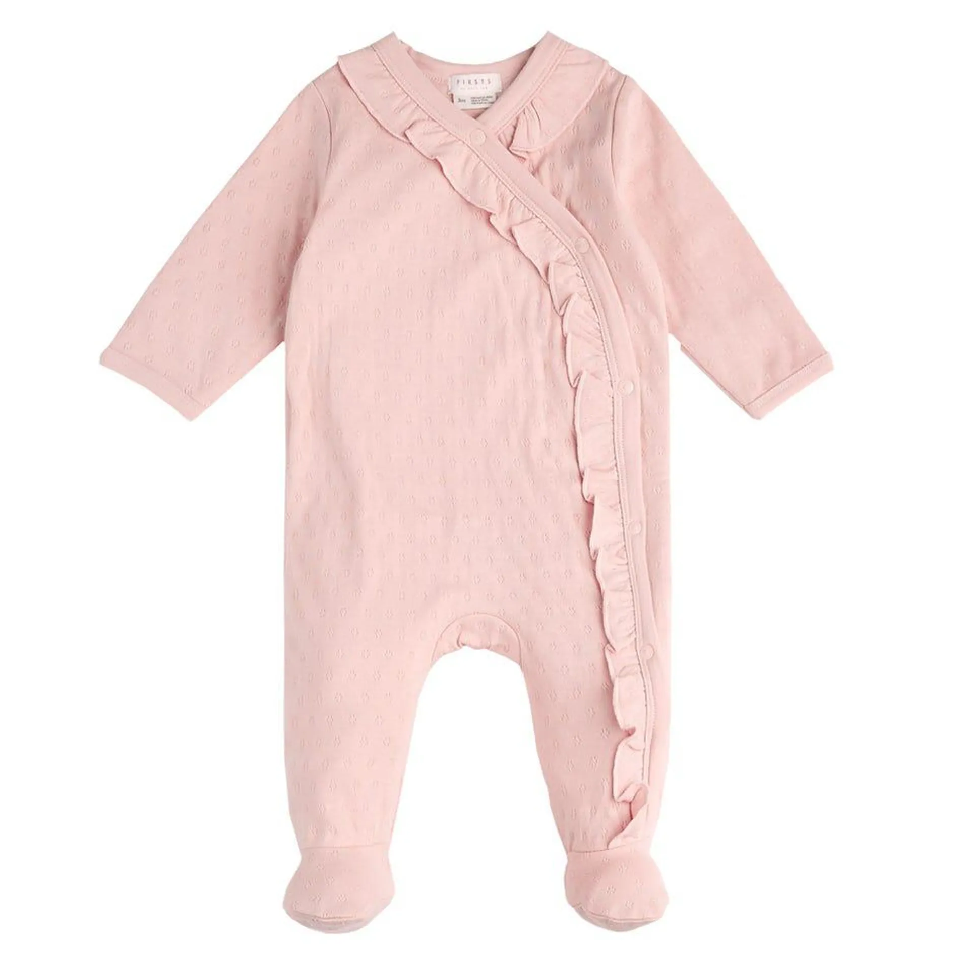 Pointelle Knit Sleeper Pink 0-9m