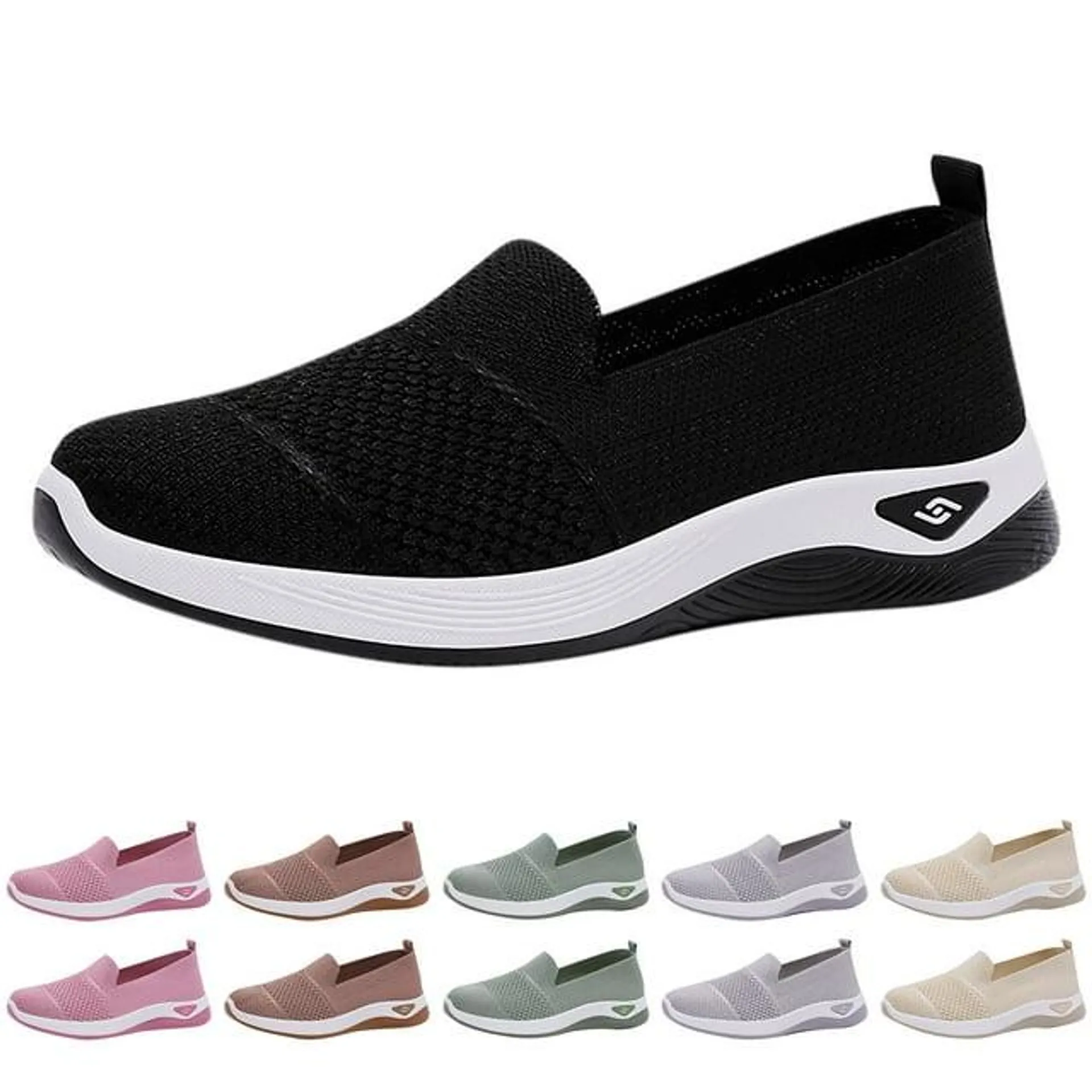 Kayannuo Women's Slip-On Walking Tennis Shoes Low Top Comfortable Casual Travel Work Driving Sneaker omen's Woven Orthopedic Breathable Soft Shoes Arch Support, Anti-Skid Sports Shoes