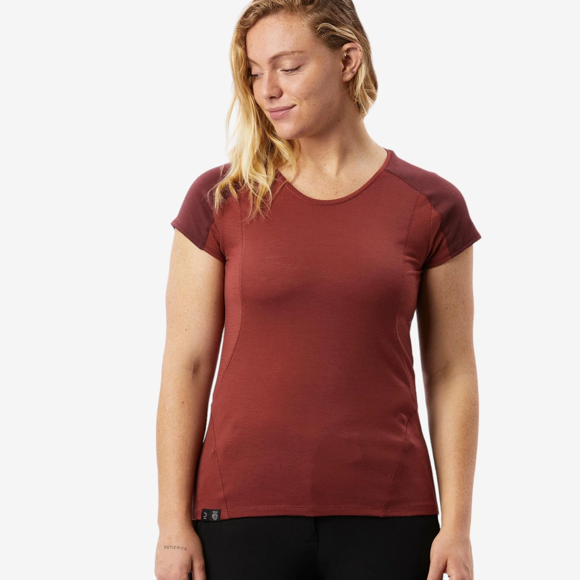 T-shirt de randonnée en laine mérinos femme – MT 500