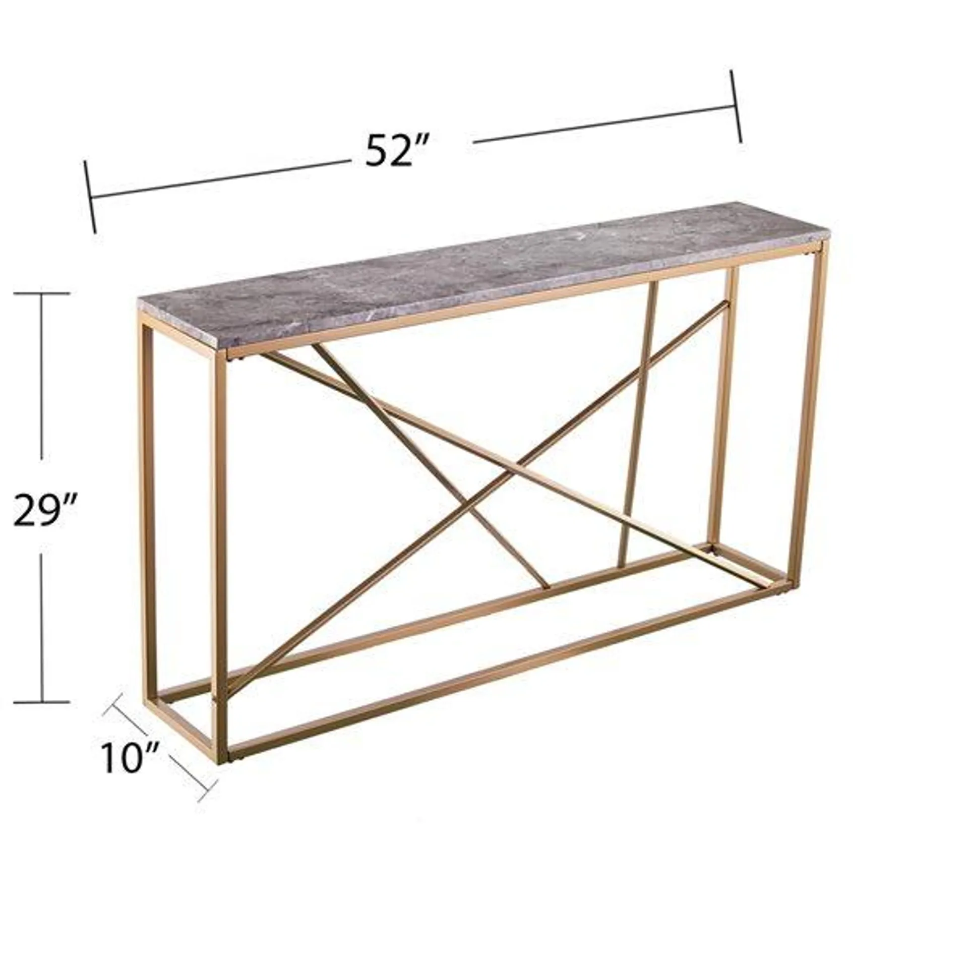 Table console Annie en similimarbre gris par Southern Enterprises