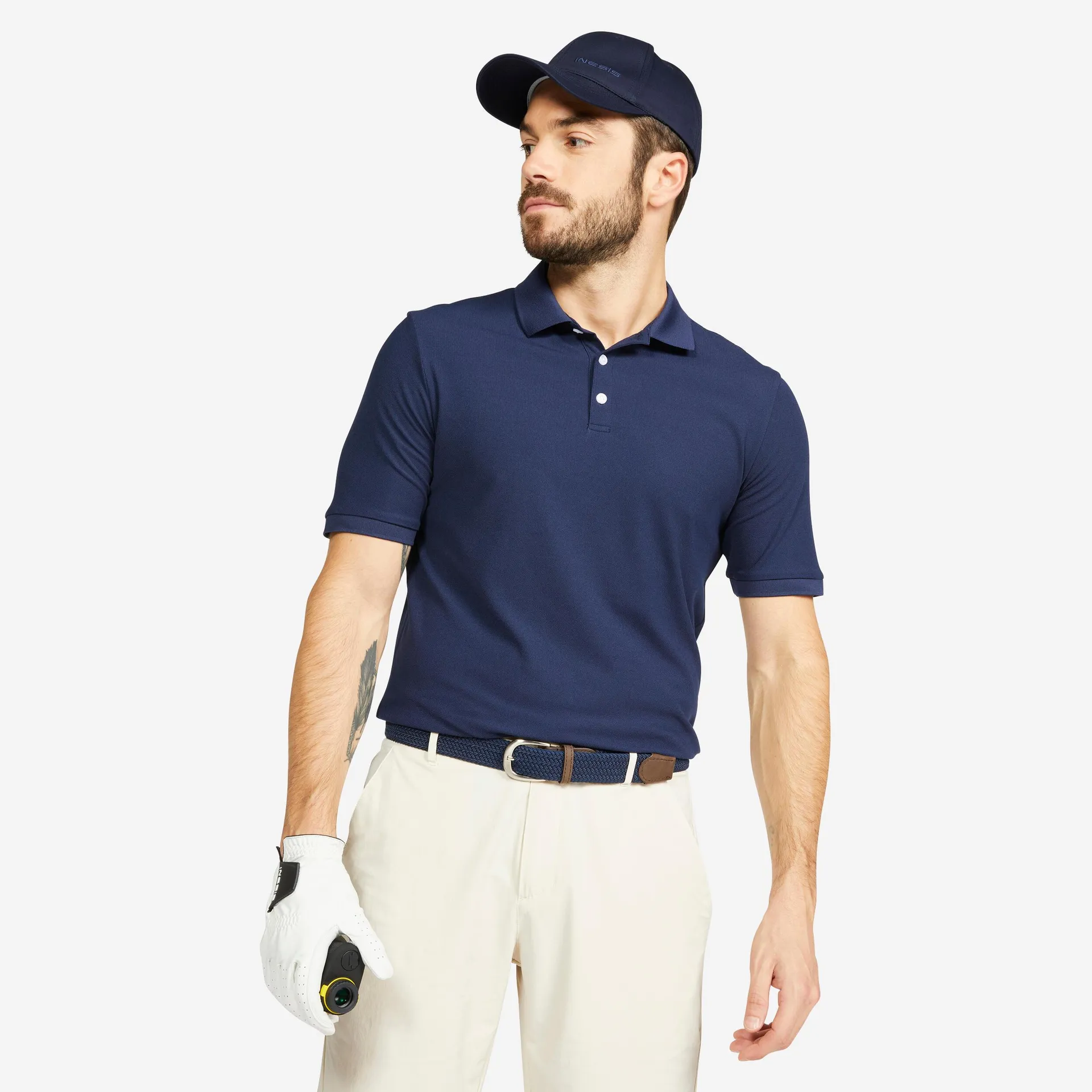 Polo de golf à manches courtes homme – WW 500 bleu marine