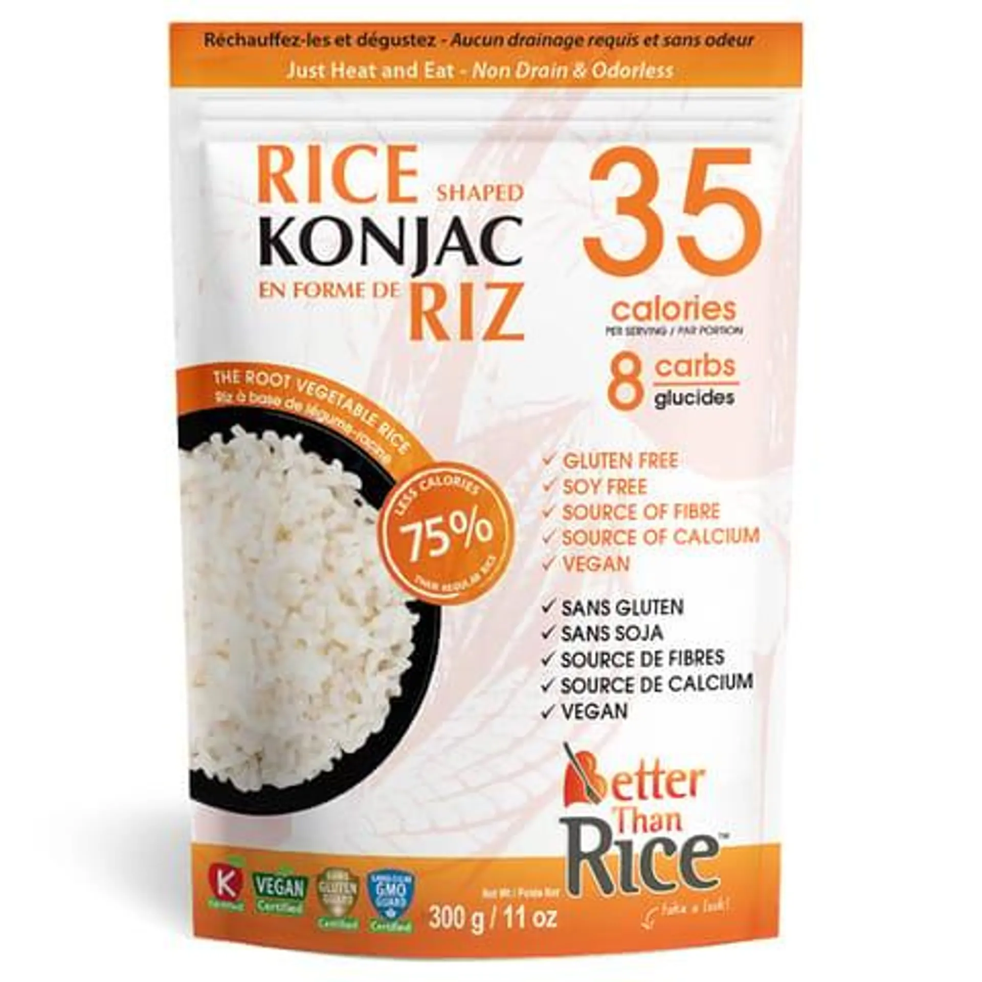 Konjac - En forme de riz