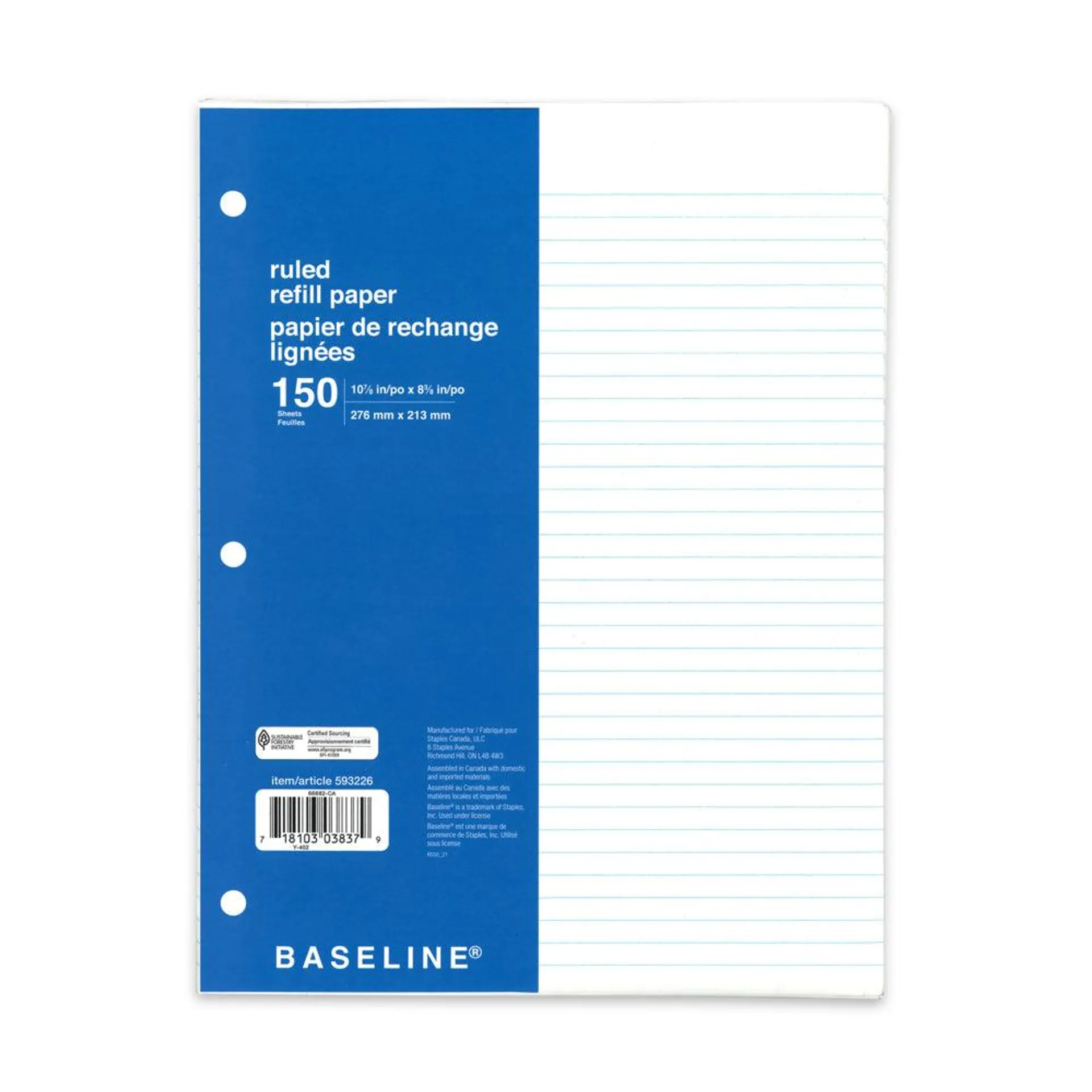 Baseline - Papier de recharge - 150 feuilles