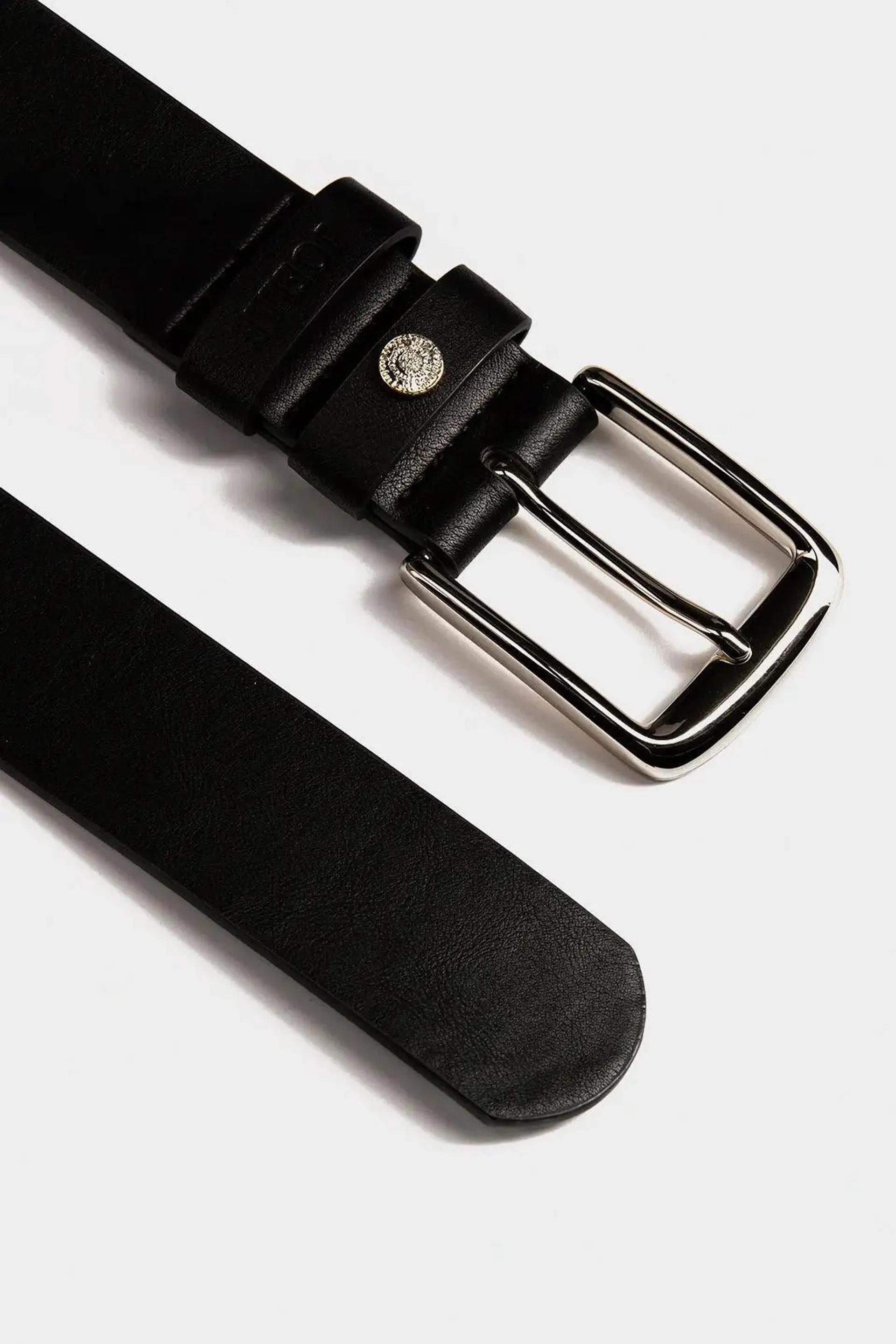 Adrien | Ceinture noire boucle argent