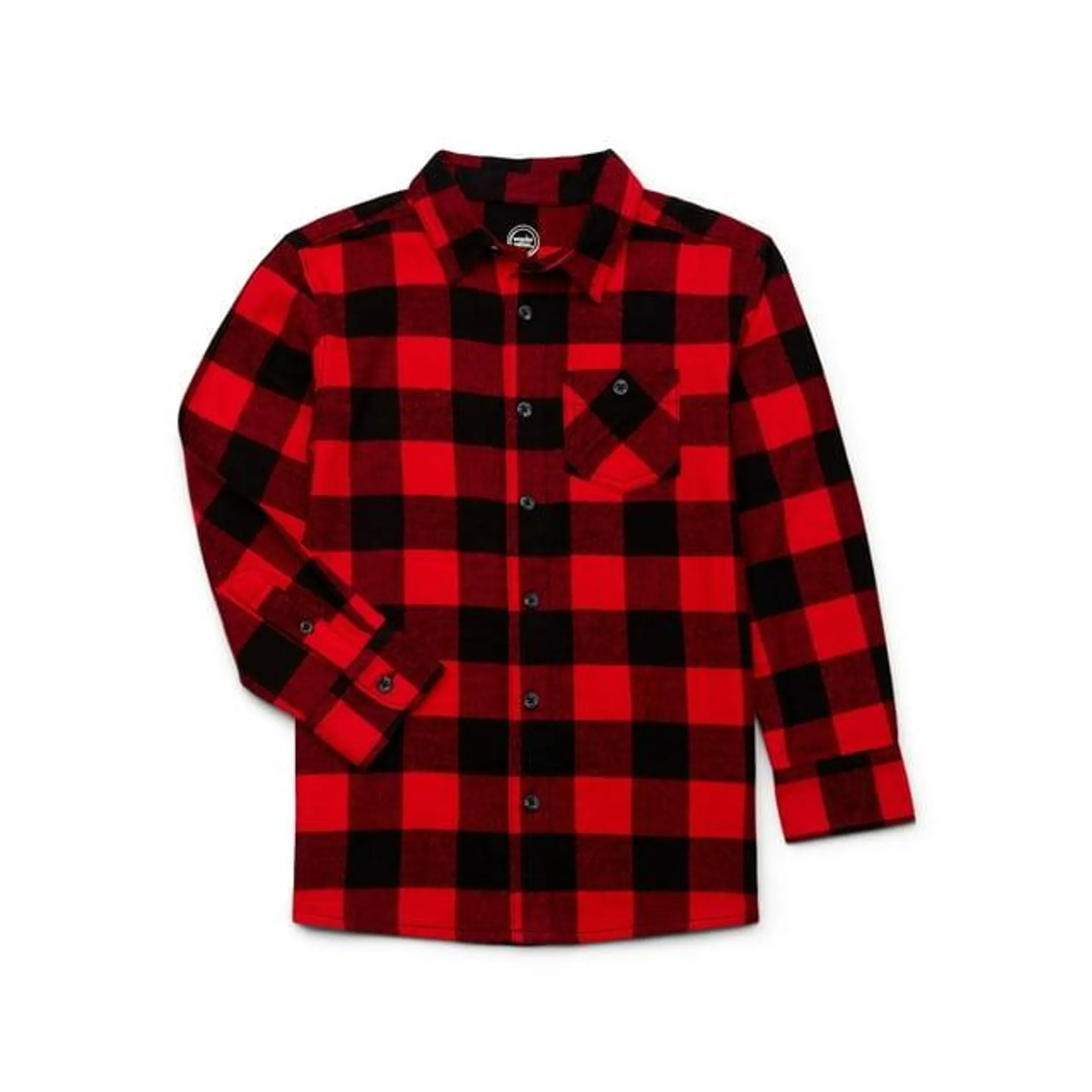 Wonder Nation Boys Long Sleeve Flannel Shirt, Sizes 4-18 & Husky