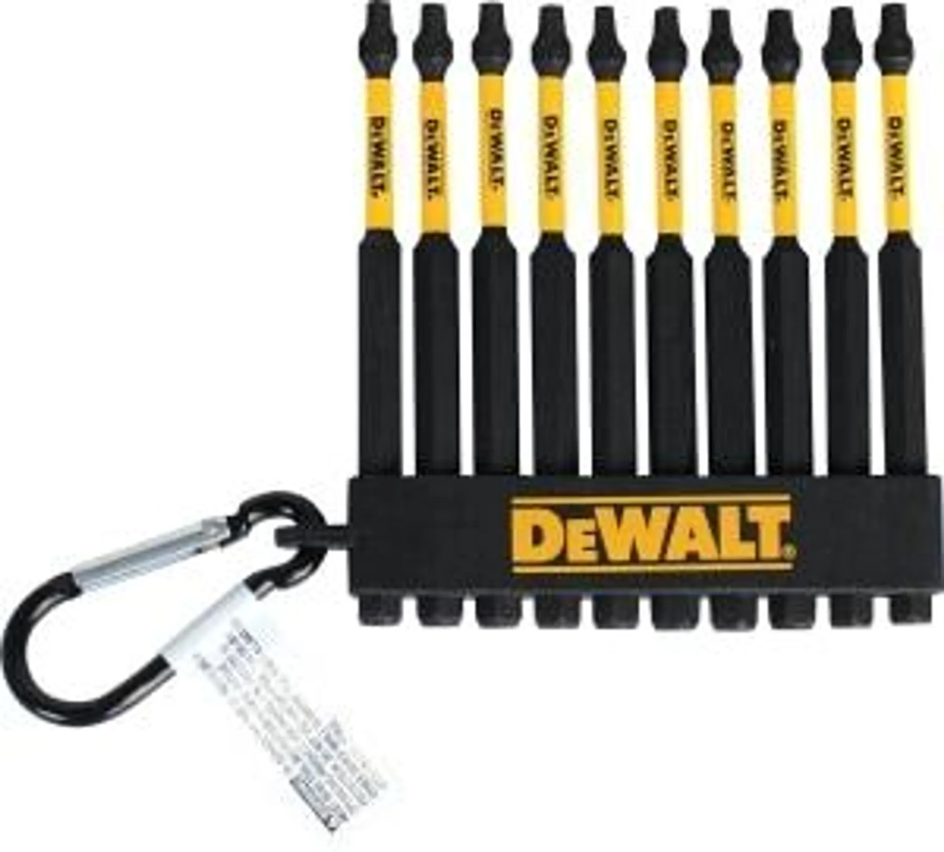 10 pc 3-1/2 in. #2 Square Power Driver Bits with Belt Clip