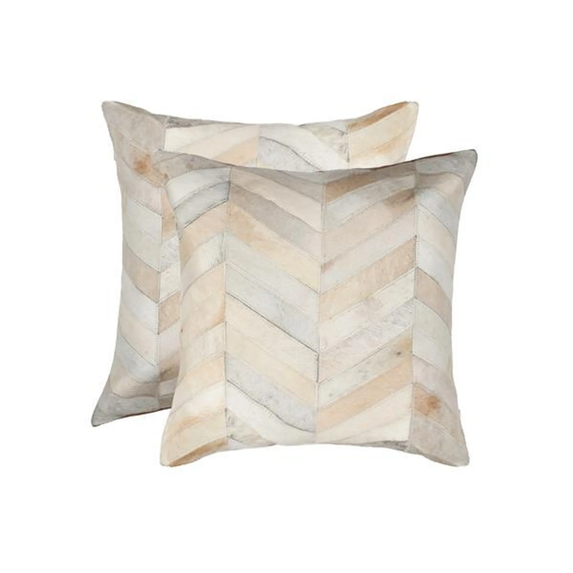 Coussins Torino en peau de vache, 18 pox18 po, naturel, 2 pqt