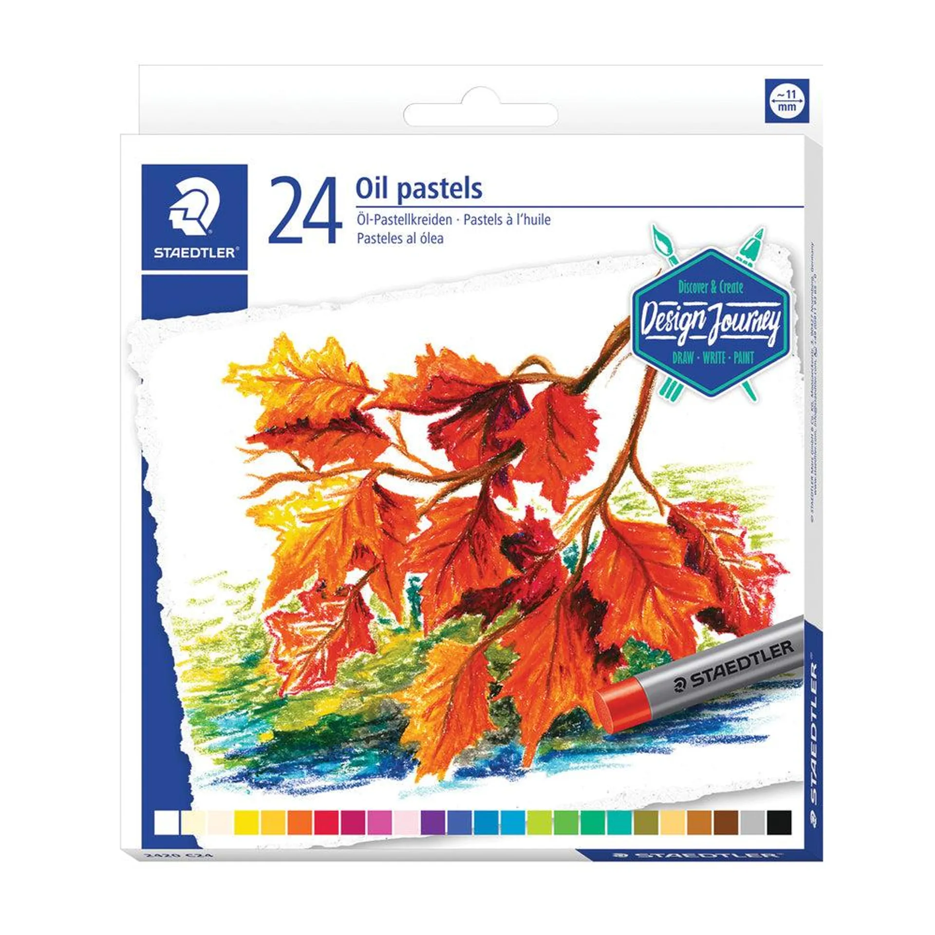 Staedtler - Pastels à l’huile avec gaine de protection en papier, 24 pièces (2420 C24 07)