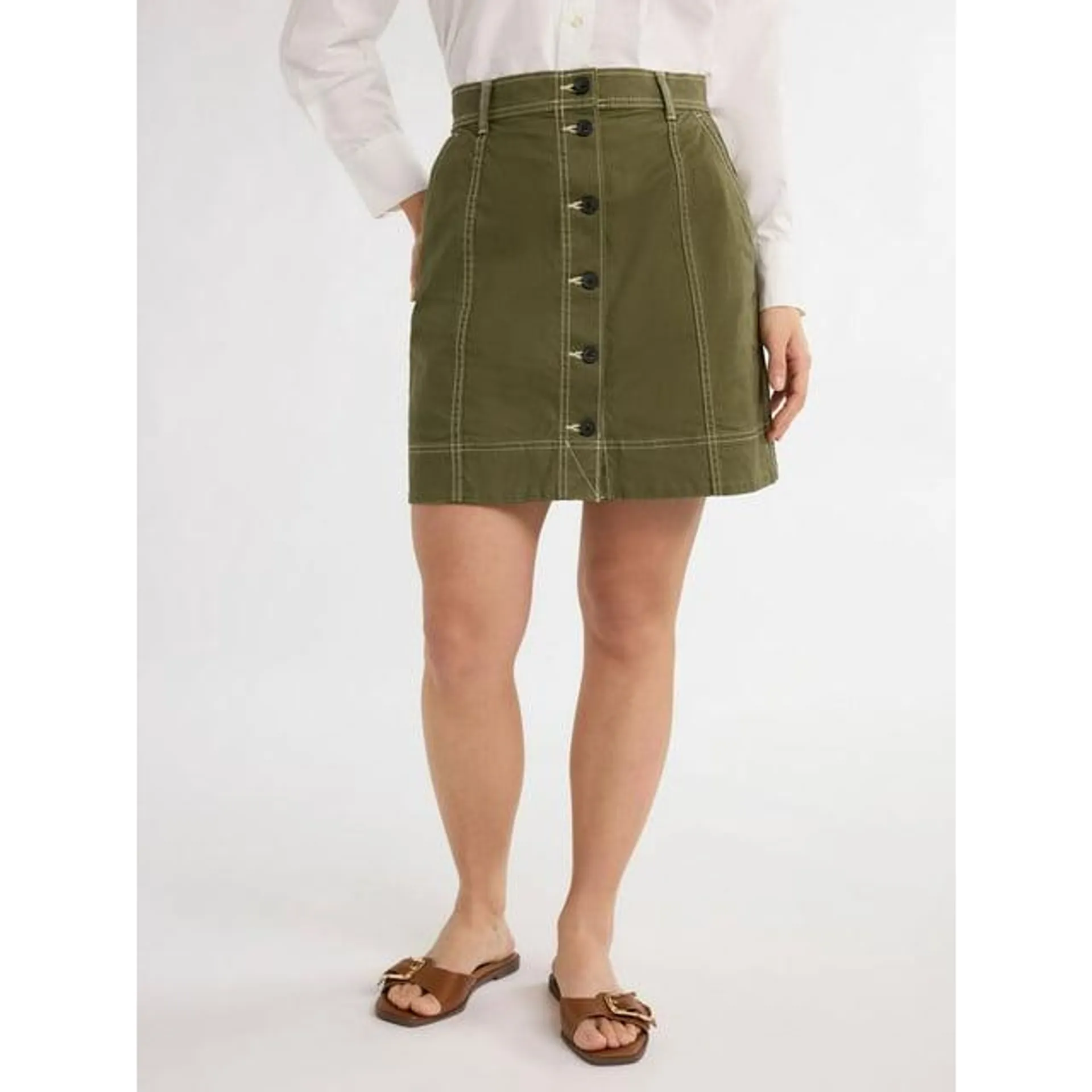 Free Assembly Women’s Denim Utility Mini Skirt, Sizes 0-18