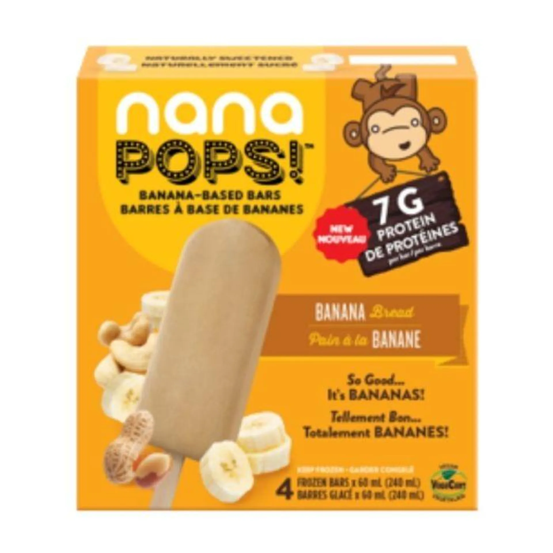 Barres de dessert glacés pain banane