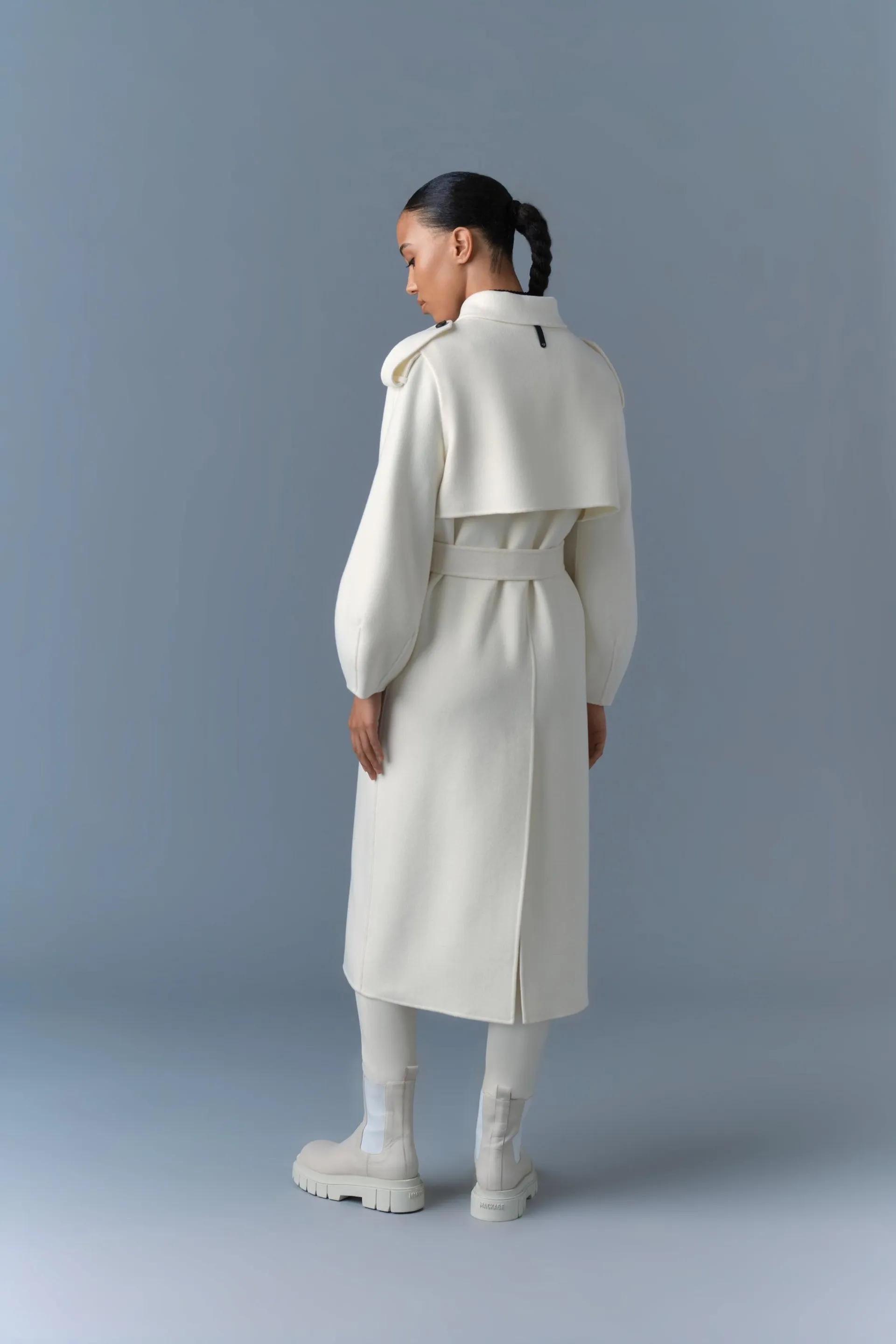 CEYLA Double-Face Wool Coat with Sash Belt