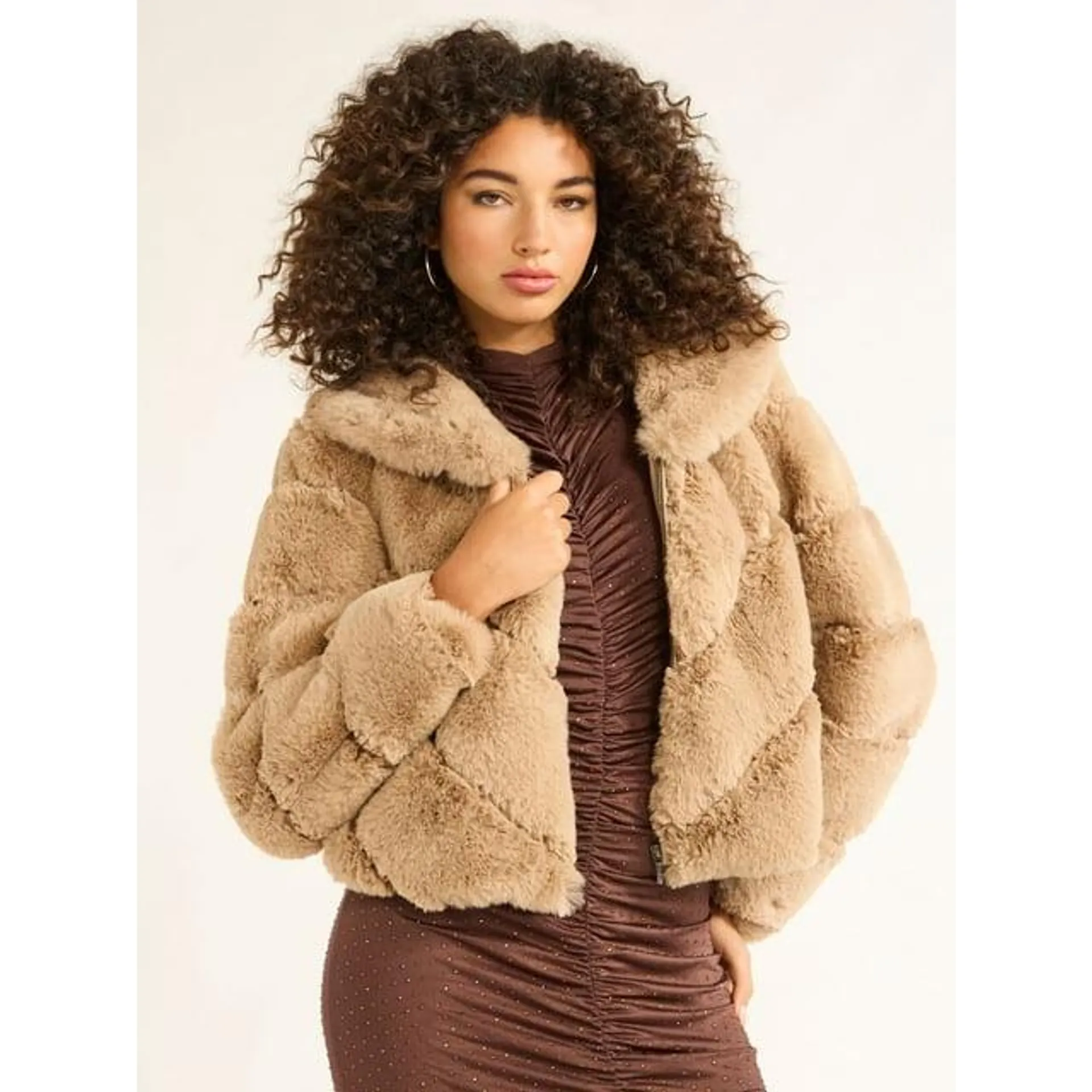 Sofia Jeans Women's Faux Fur Chubby Jacket, Sizes XS-XXL