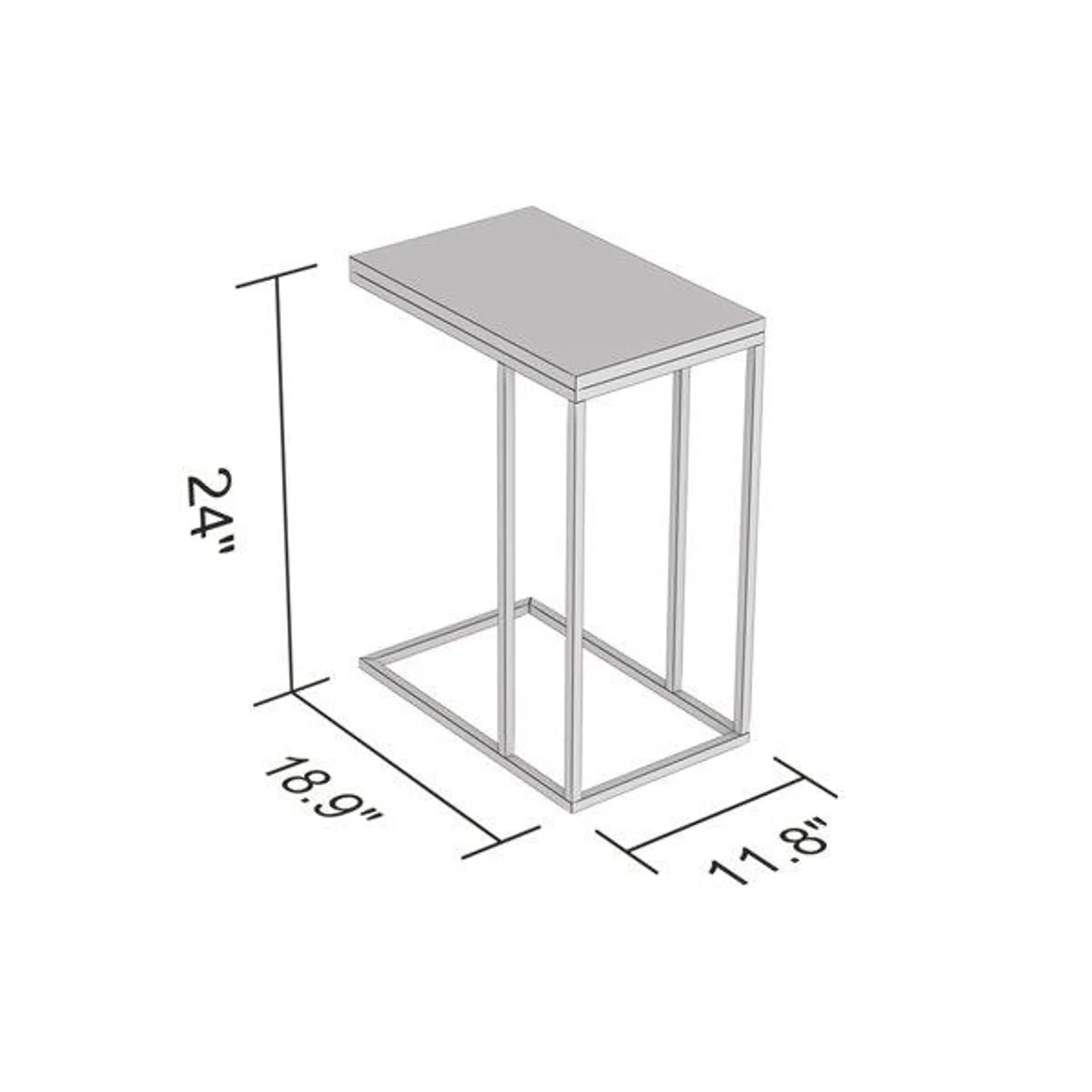 Table d'appoint Safdie & Co., 20 po x 12 po, marbre blanc et métal doré