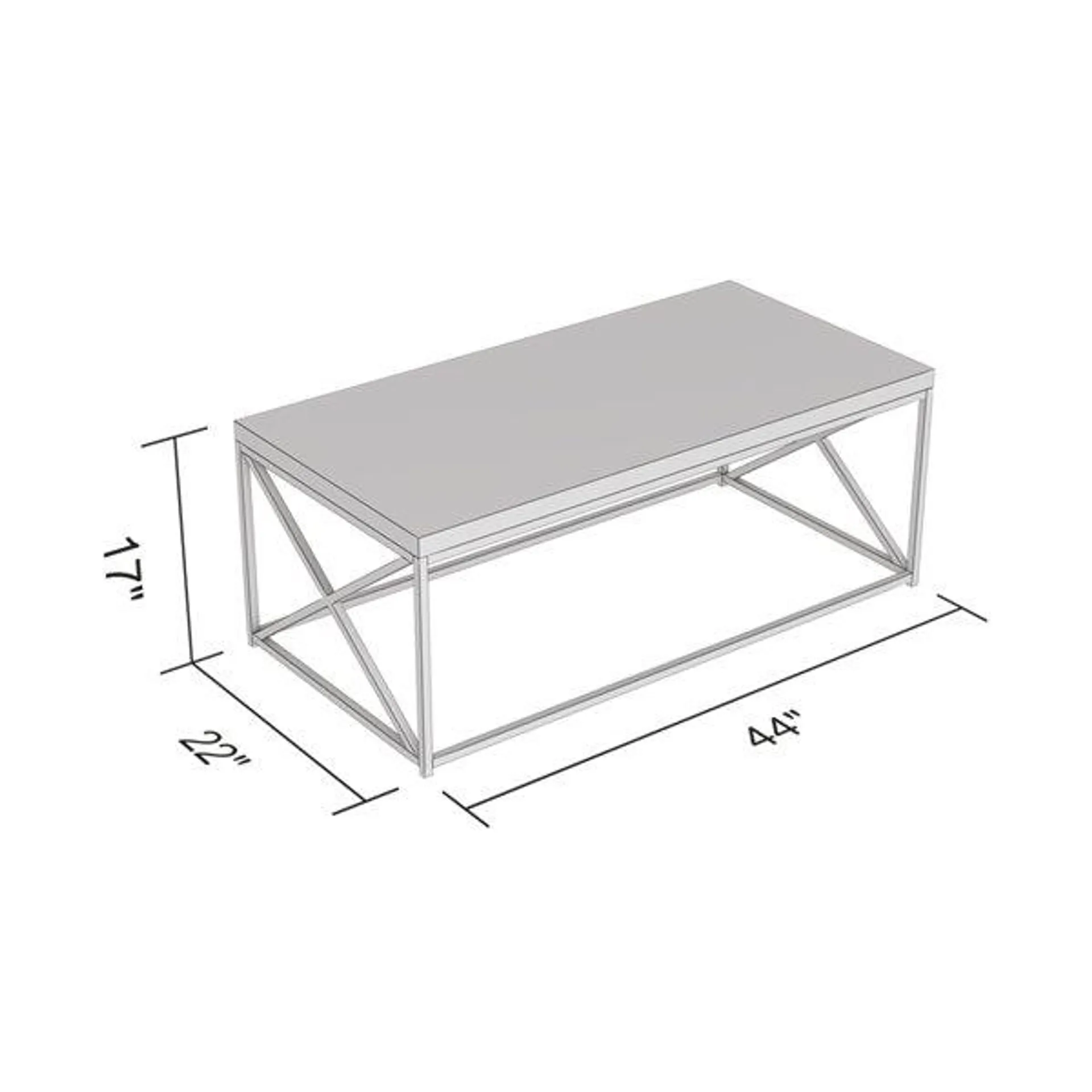 Table basse à armature de métal croisé et plateau effet de marbre de Safdie & Co., noir