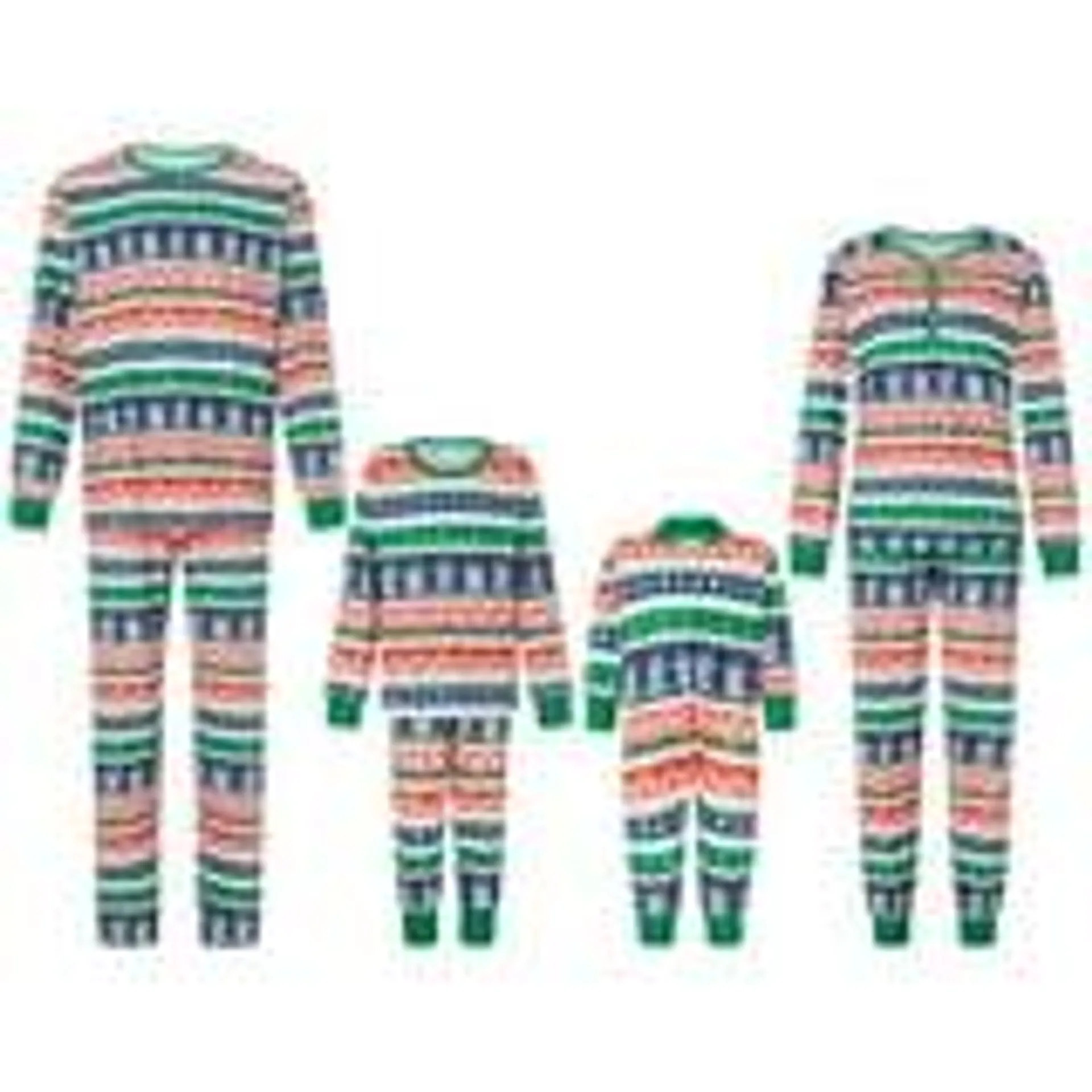 WIFORNT Pyjamas de Noël Assortis pour la Famille Ensemble Imprimé Élan Flocon de Neige Manches Longues et Pantalon à Bande Élastique Vêtements de Nuit