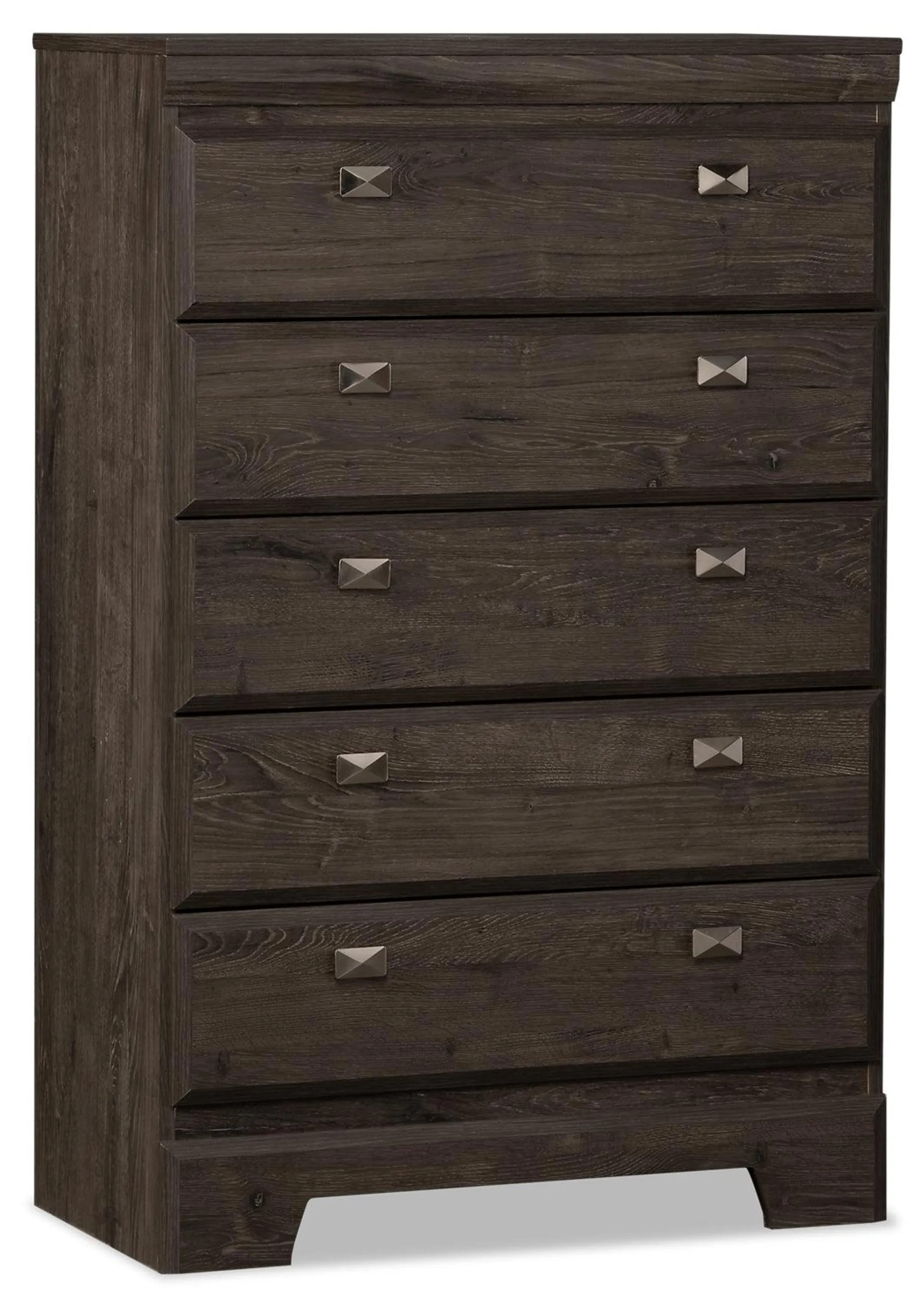 Commode verticale Yorkdale de 31,1 po (L) x 47,4 po (H) à 5 tiroirs pour la chambre à coucher, fabriquée au Canada - grise