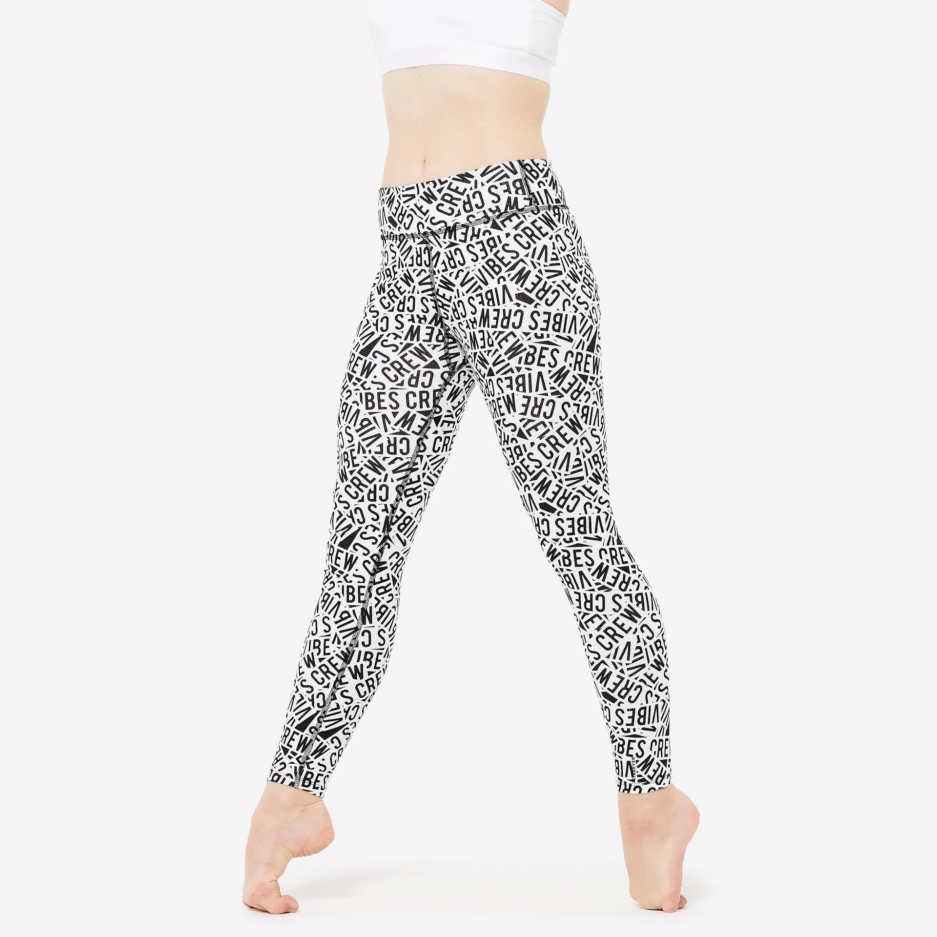 Legging de danse haute enfant – blanc