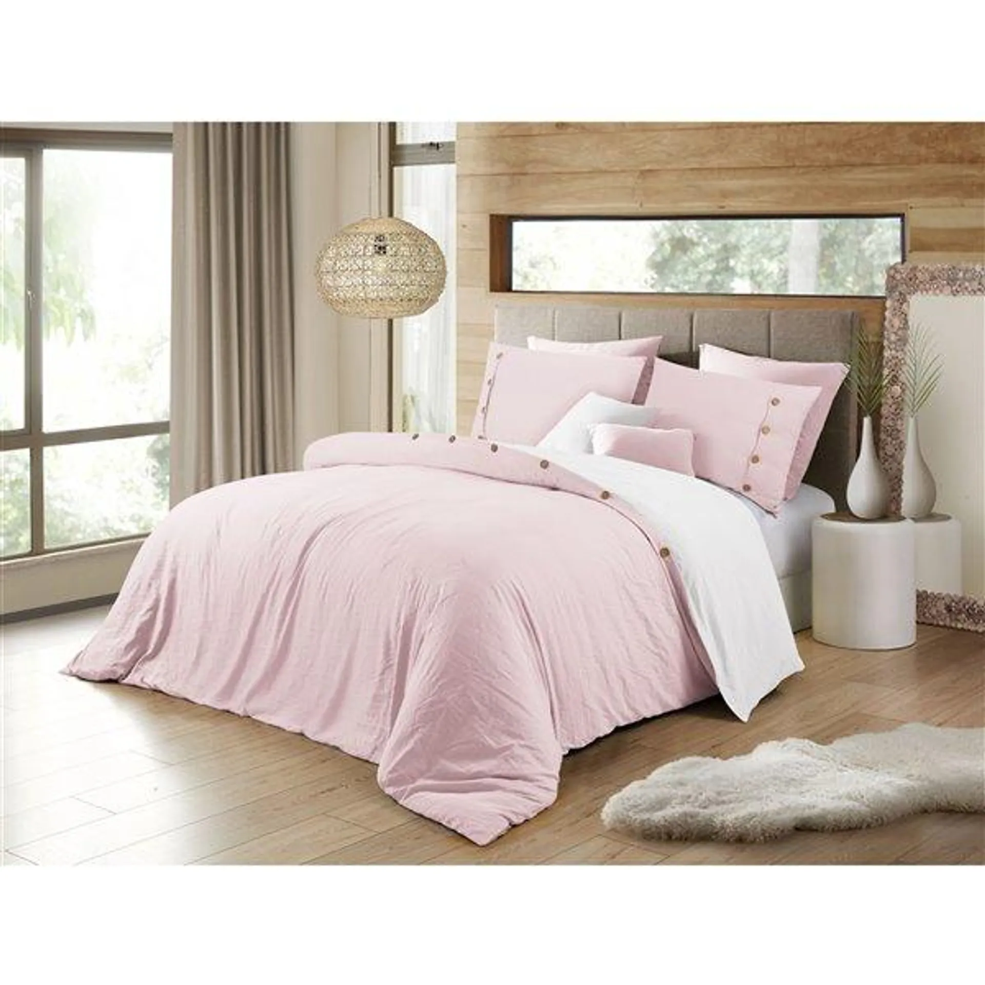 Ensemble de housse de couette rose pâle lit à une place par Swift Home, 2 mcx