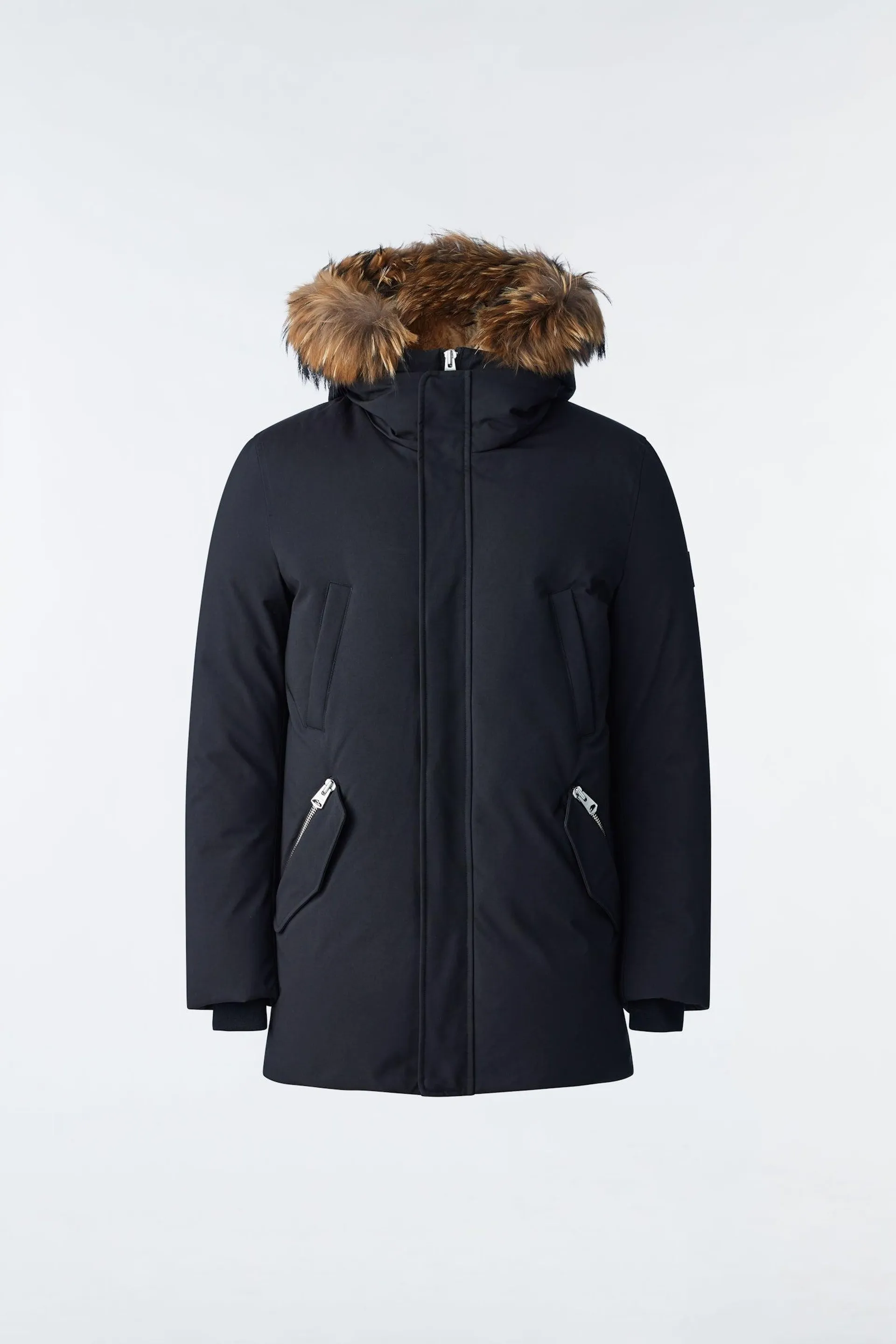 EDWARD 2-in-1 down parka with hooded bib and natural fur for men