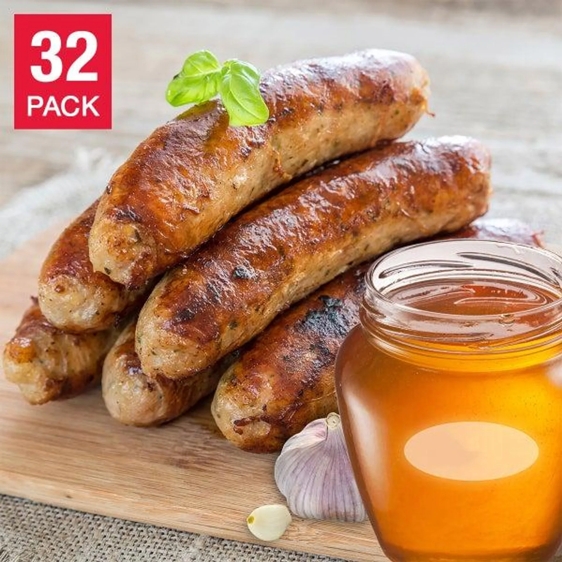 Northfork Meats Pure Wild Boar Sausages with Wild Honey and Garlic 75 g (2.6 oz) x 32 count