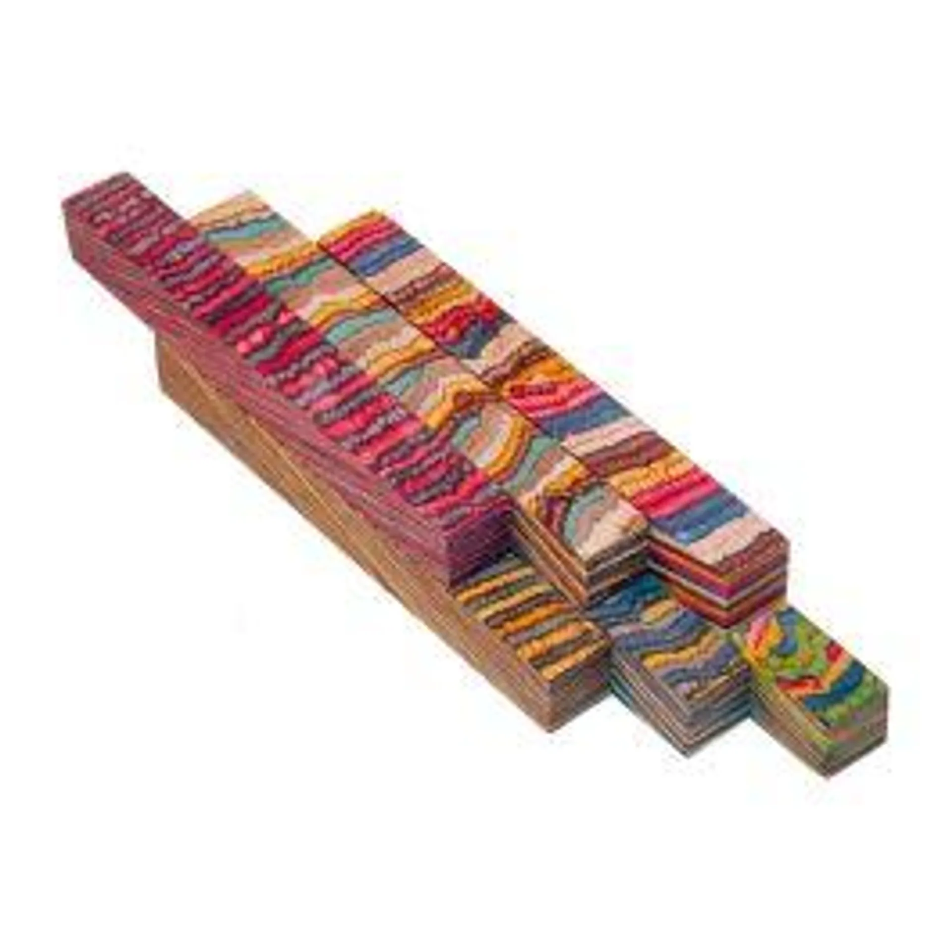 Ensemble de 6 blocs crayon laminé couleurs assorties 5/8'' x 5/8'' x 5''