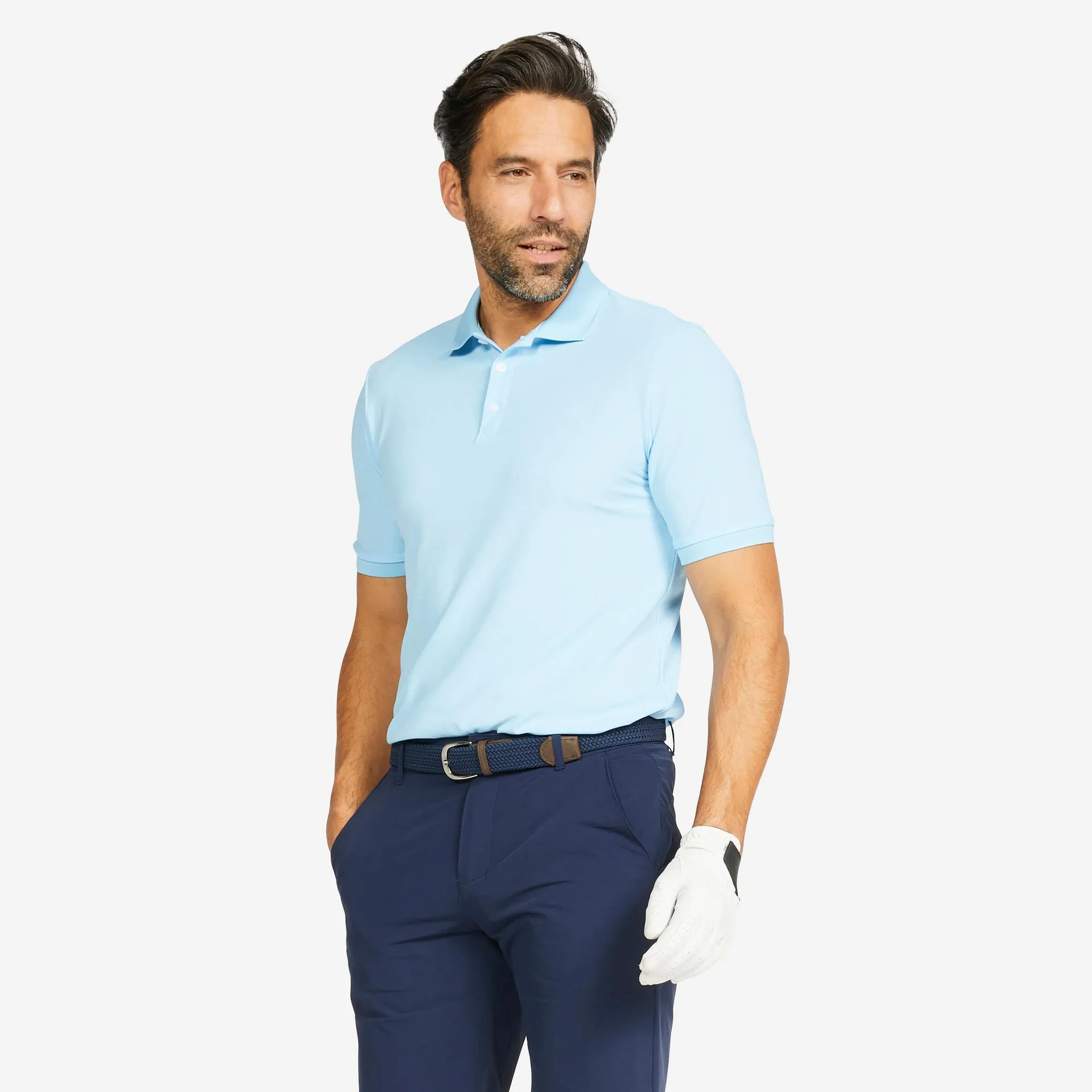 Polo de golf à manches courtes homme – WW 500 bleu