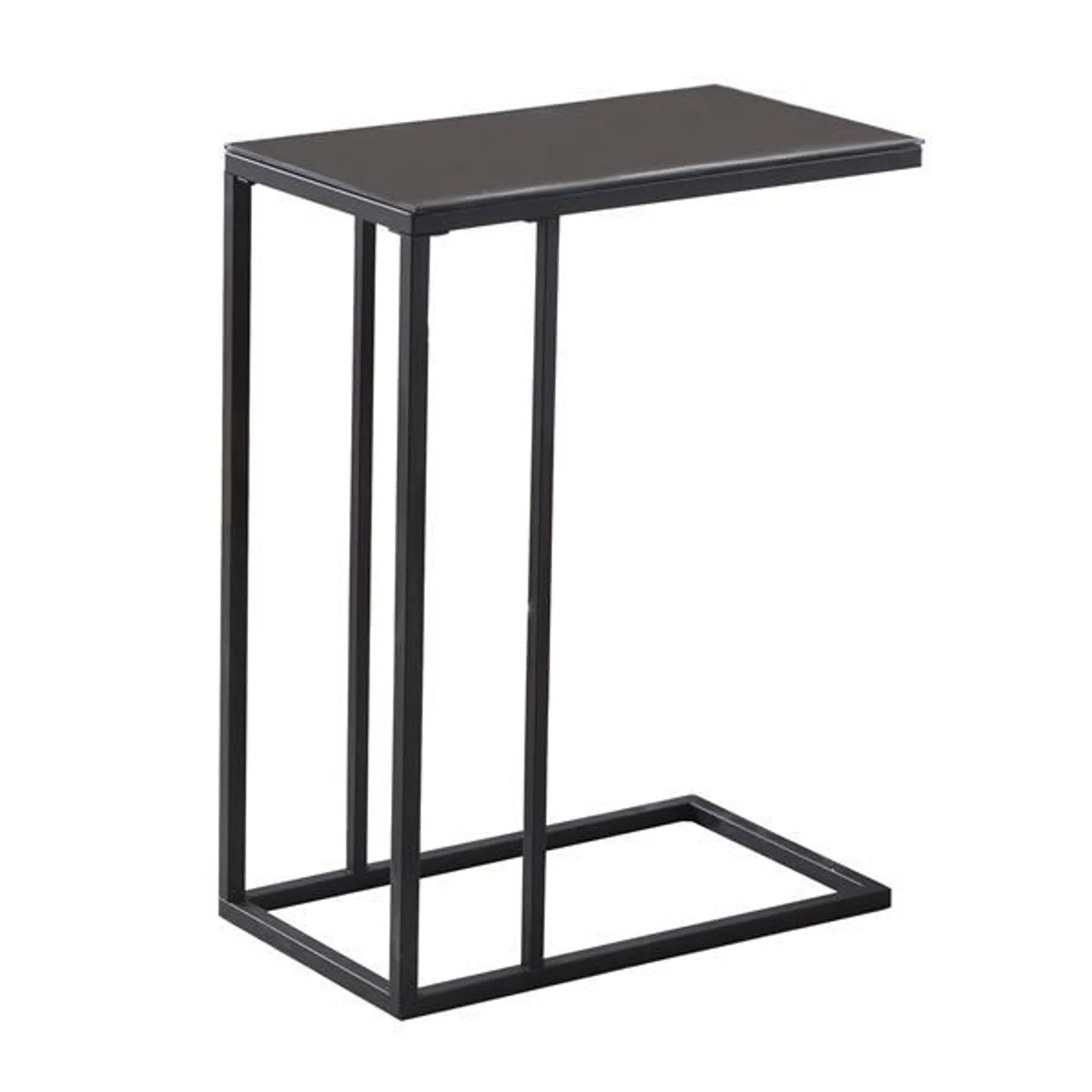 Table d'appoint, 18,25 po x 24 po, verre, noir