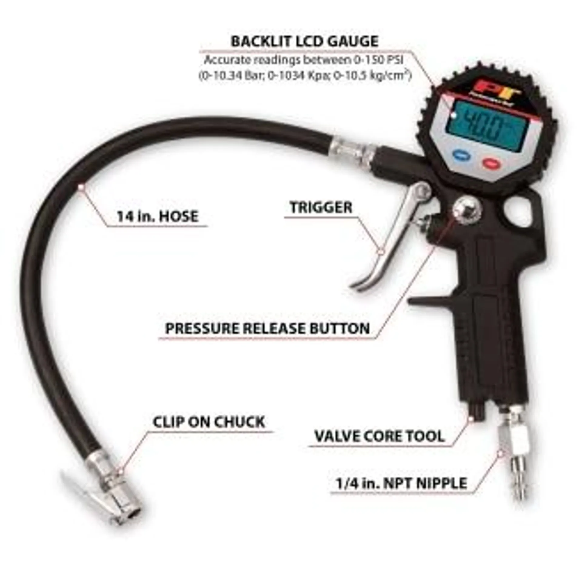 PERFORMANCE TOOL Digital Pistol-Grip Air Inflator
