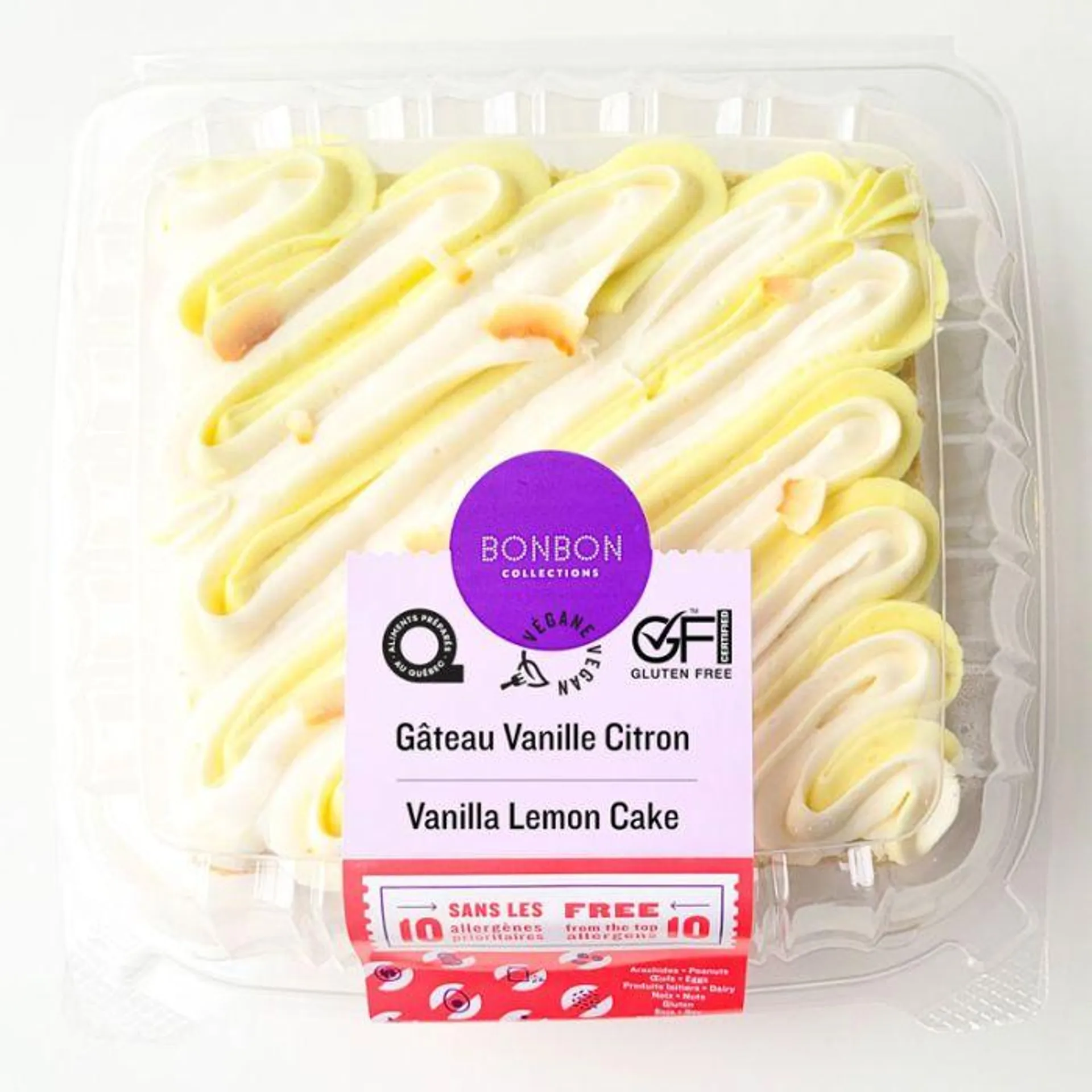 Gâteau carré végétalien - Vanille citron | 625 g