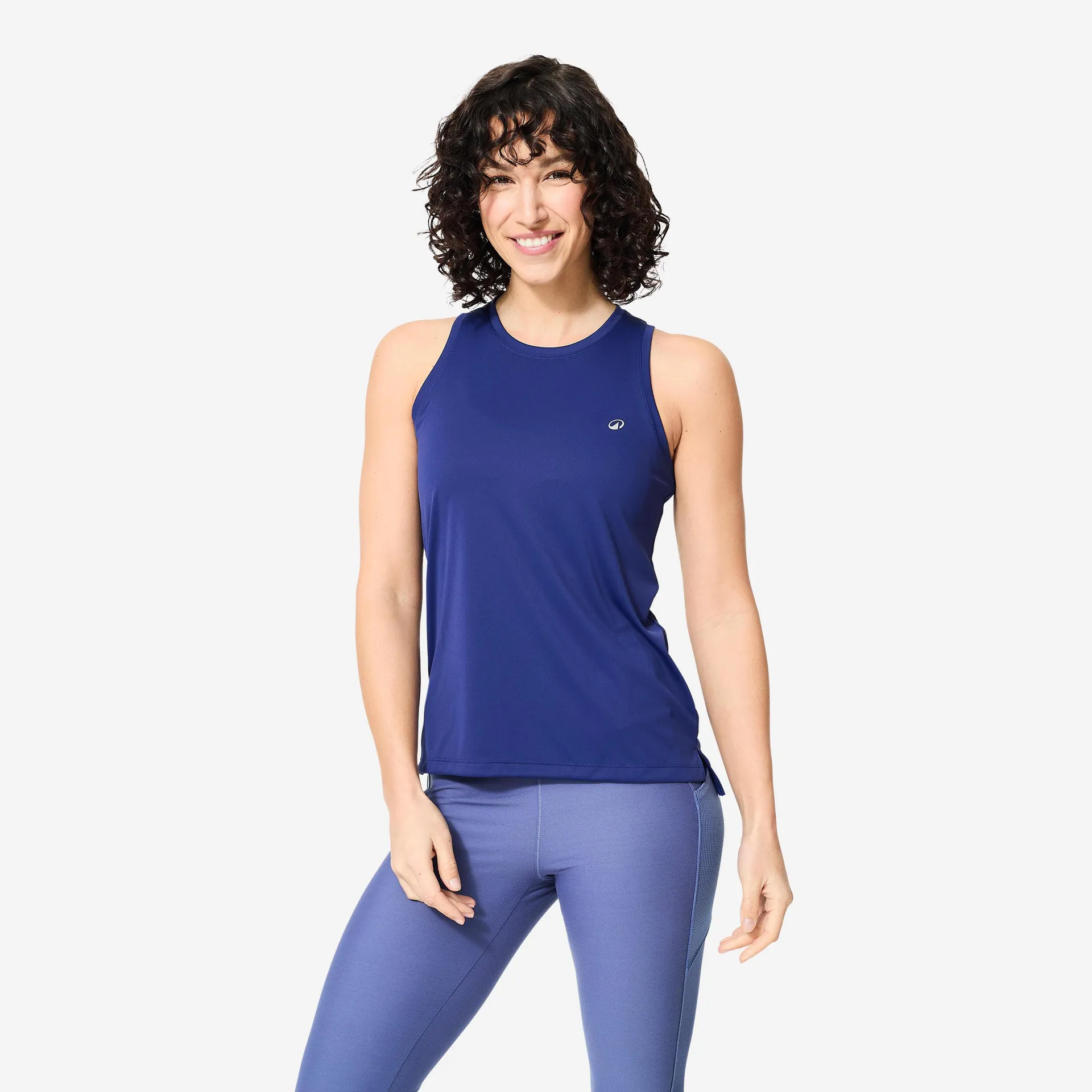 Camisole de fitness coupe droite femme - bleu foncé