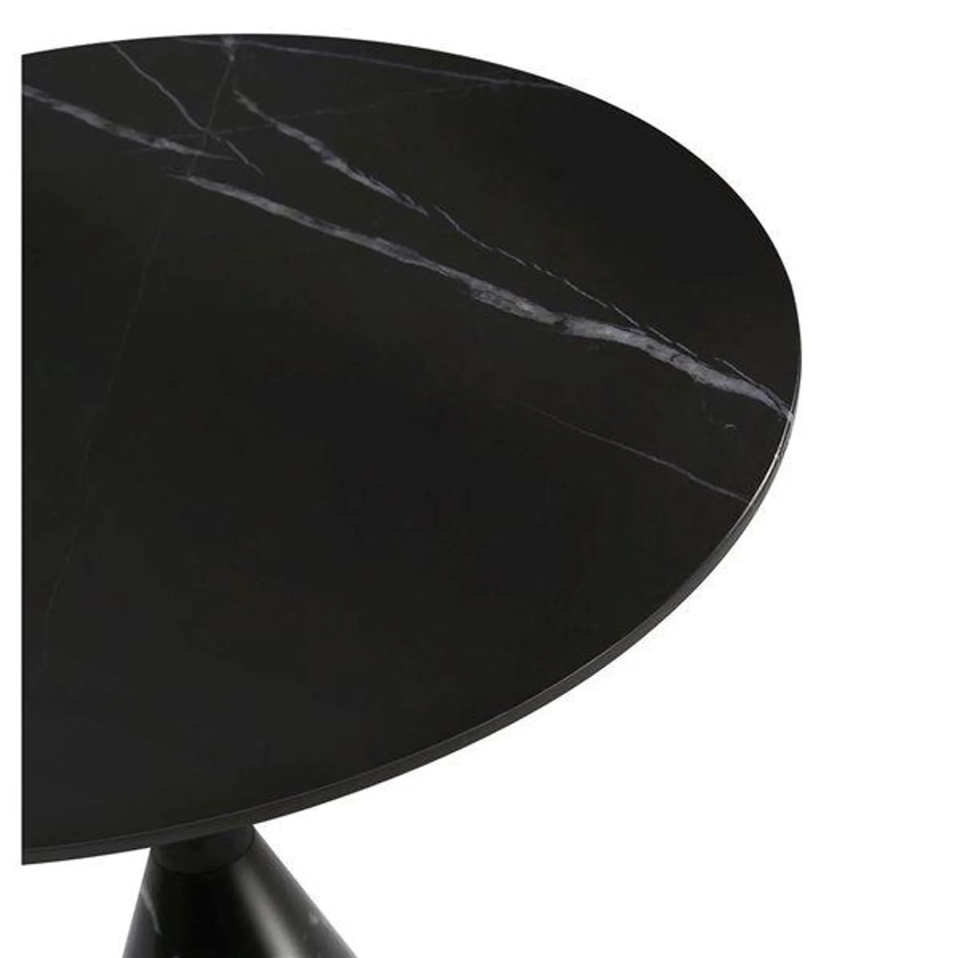 Table d'appoint ronde Cosette en granit/marbre noir GFURN