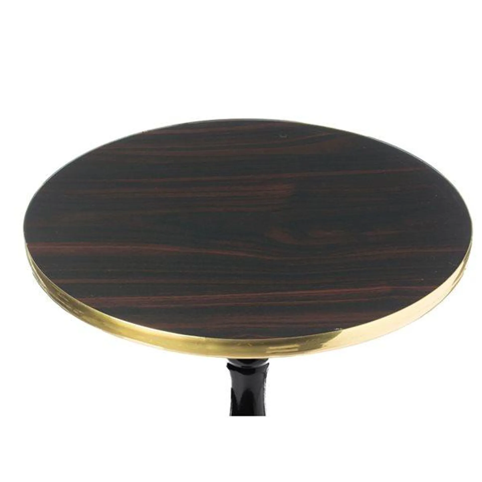 Table pour canapé Fabulaxe ronde en bois noir et brun