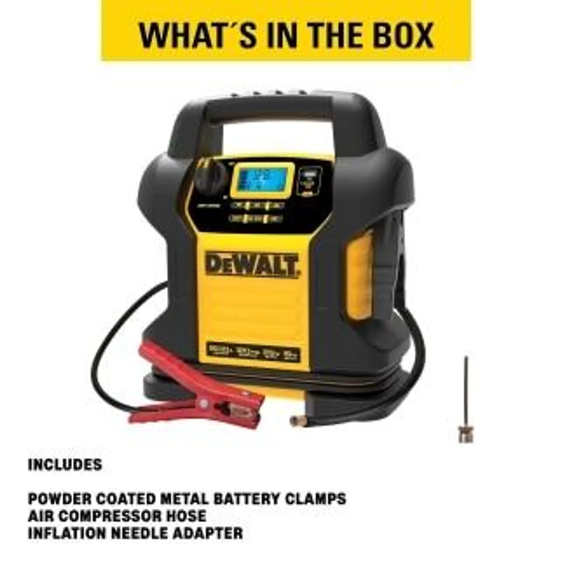 DEWALT 1,600A Portable Jump Starter/Power Station with Air Compressor